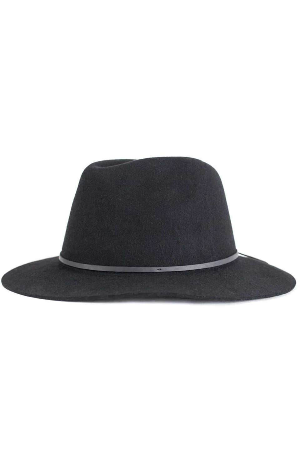 Wesley Fedora Black Wool Felt Hat - Image 3