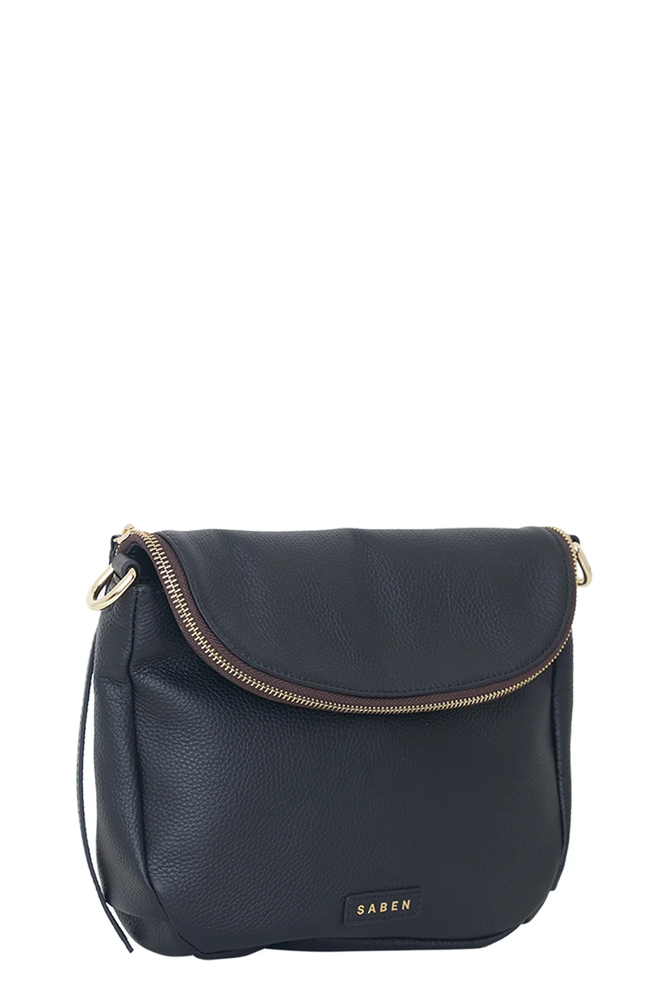 FiFi Black Fold Over Leather Shoulder Bag - Image 3