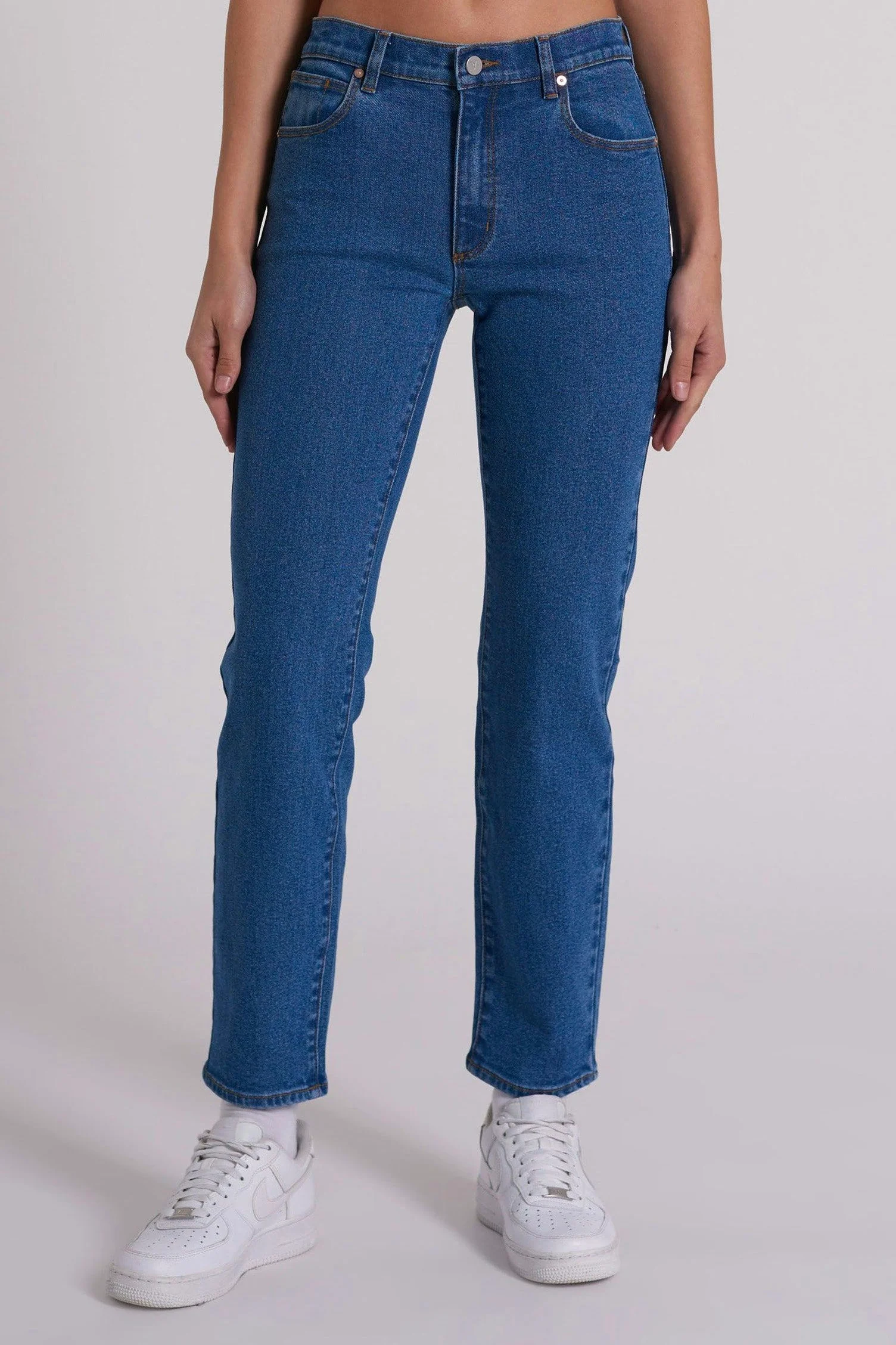 95 Stovepipe Liliana Blue Slim Mid Rise Denim Jean - Image 5