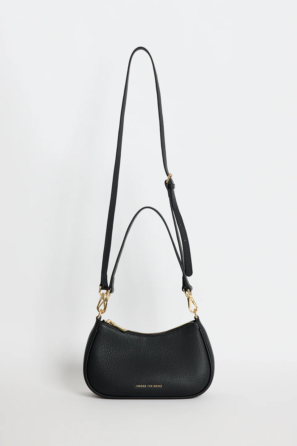 Adore Black Leather Double Strap Small Shoulder Bag - Image 5