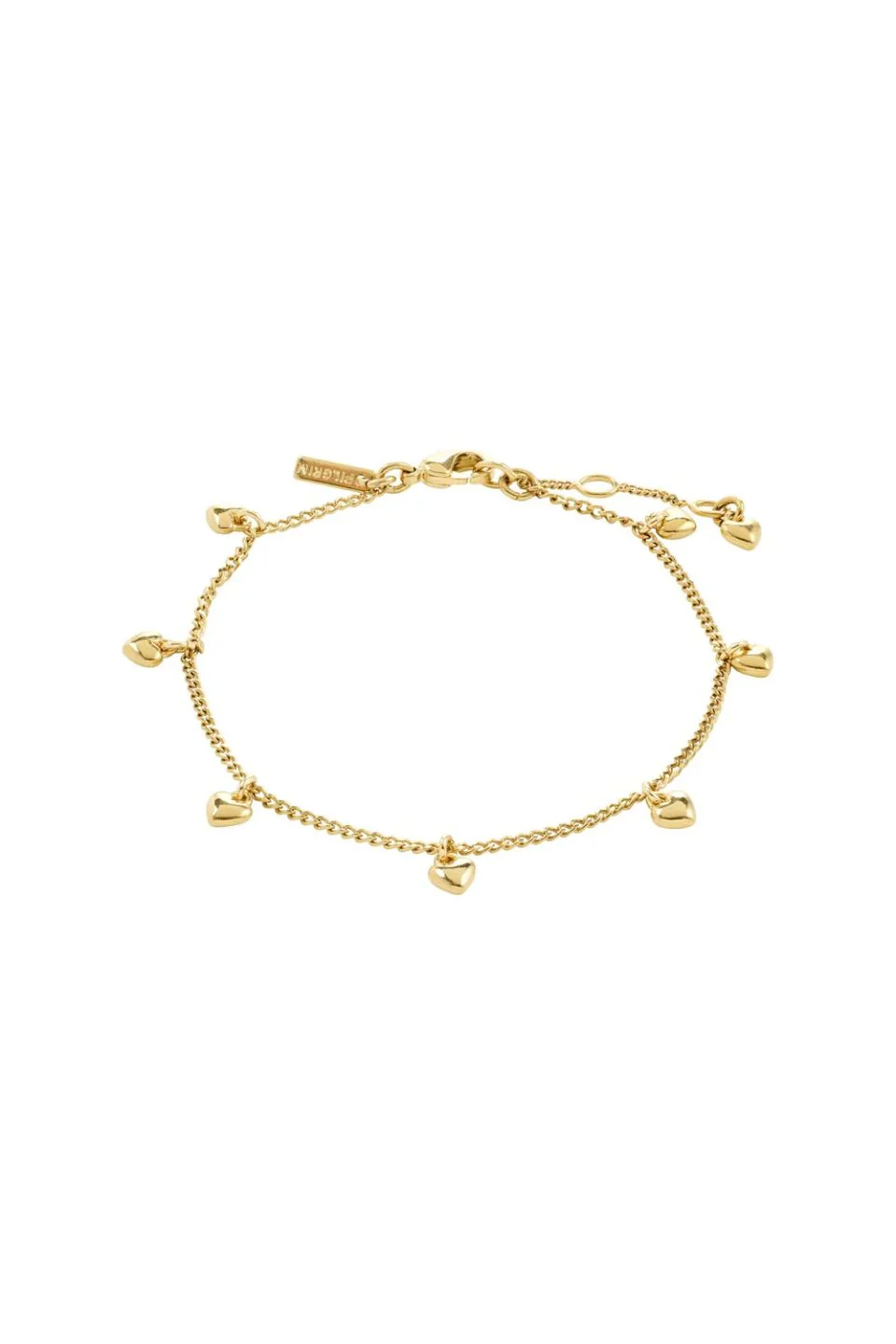 Alaia Heart Charm Gold Recycled Bracelet