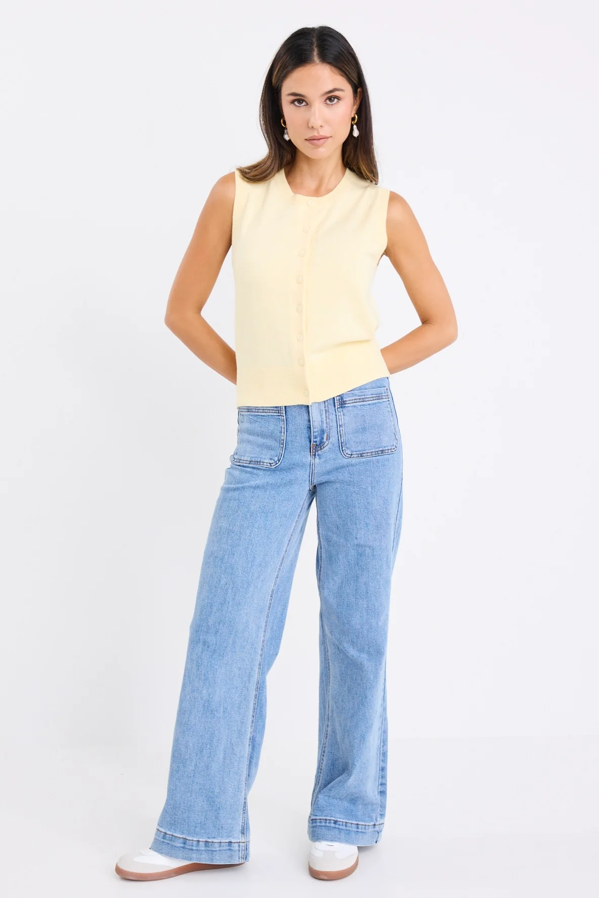 Alleyway Butter Lightweight Soft Knit Crewneck Vest Top - Image 2