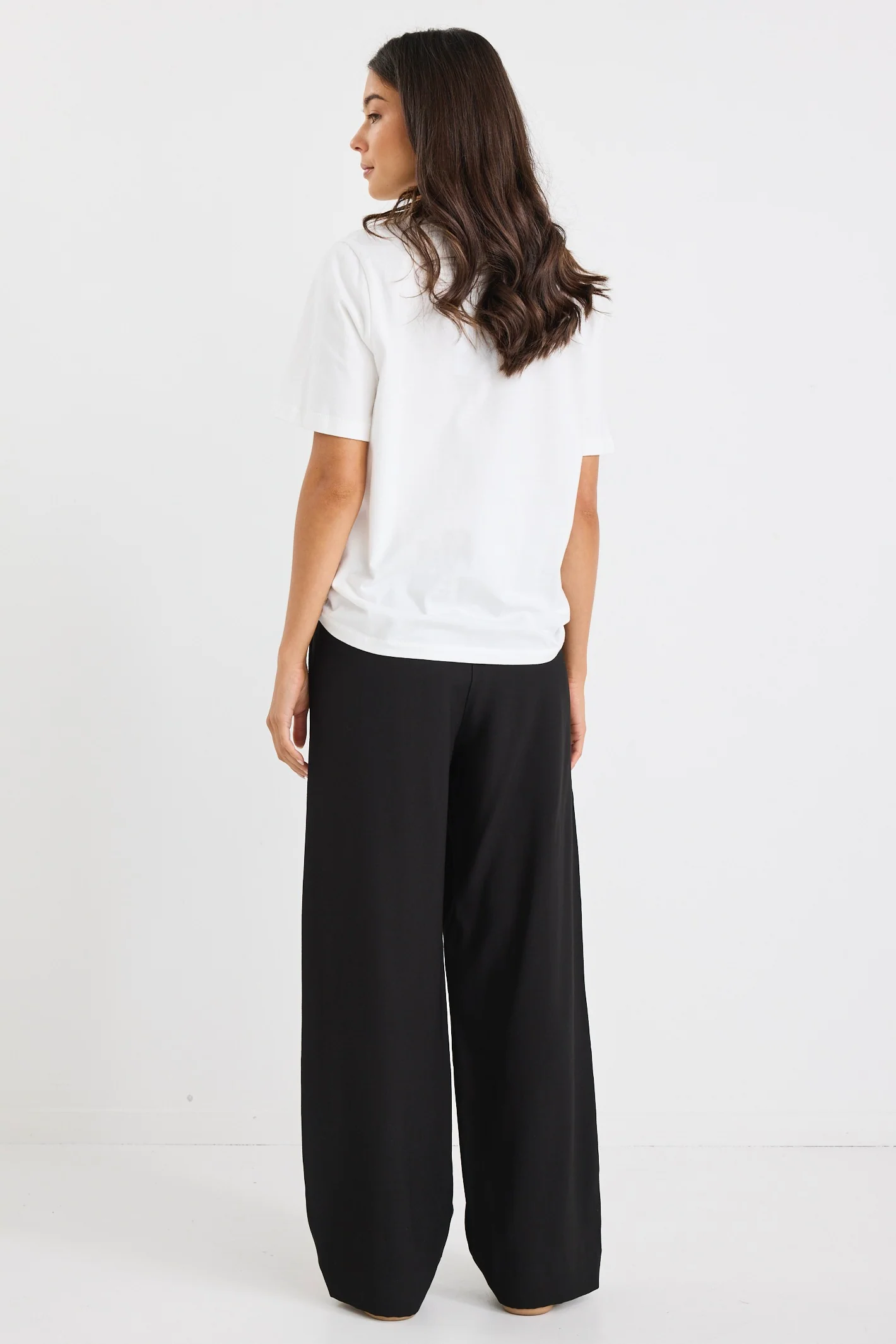 Ambient Black Contrast Waist Wide Leg Pants - Image 6