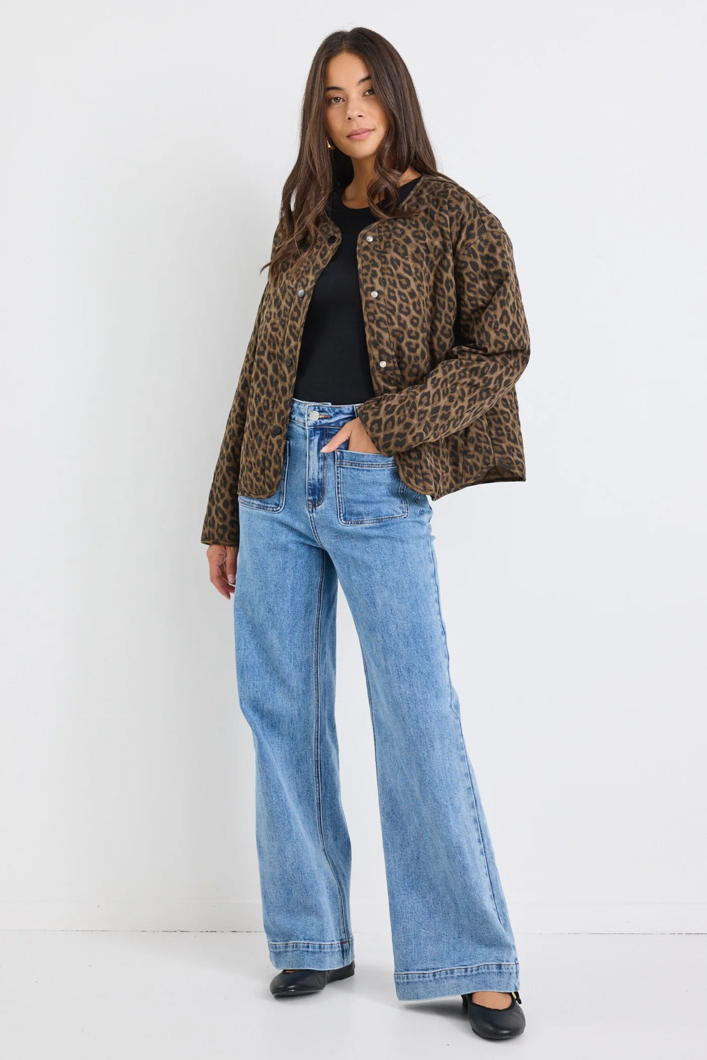 Apex Animal Print Collarless Quilted Puffer Jacket - Image 3