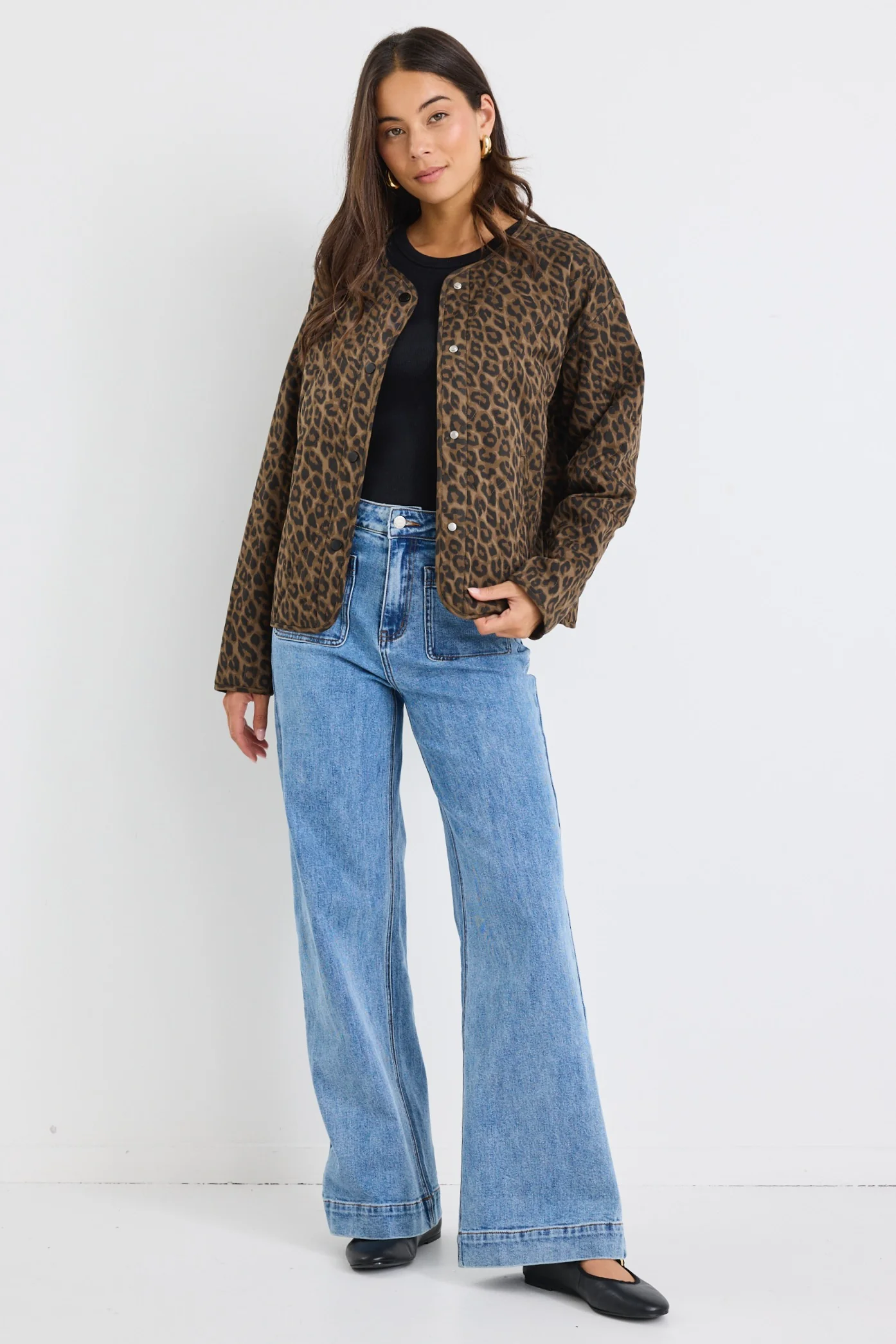 Apex Animal Print Collarless Quilted Puffer Jacket - Image 4