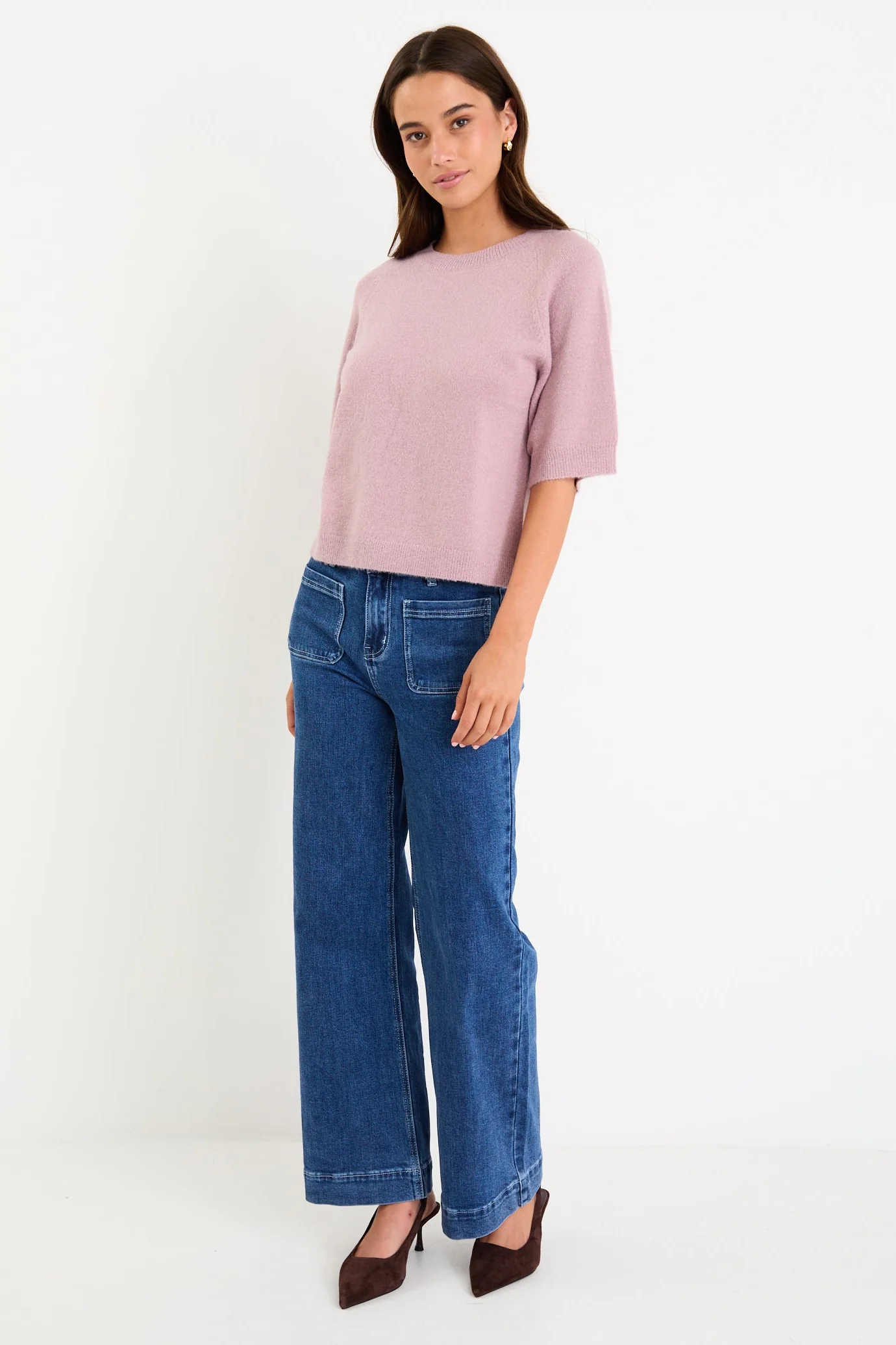 Assemble Blush Alpaca Blend Raglan Knit Tee - Image 2