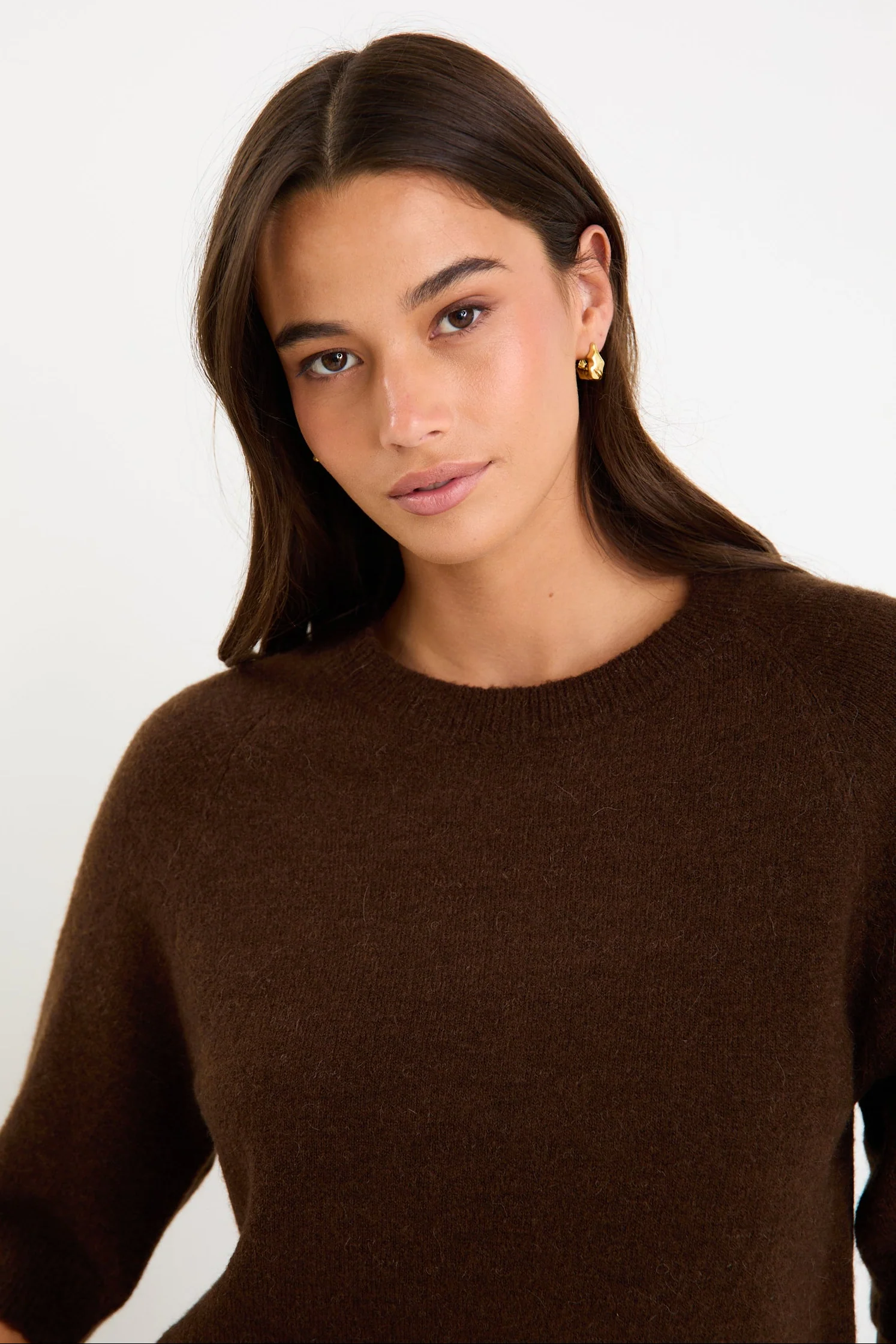 Assemble Chocolate Alpaca Blend Raglan Knit Tee - Image 4