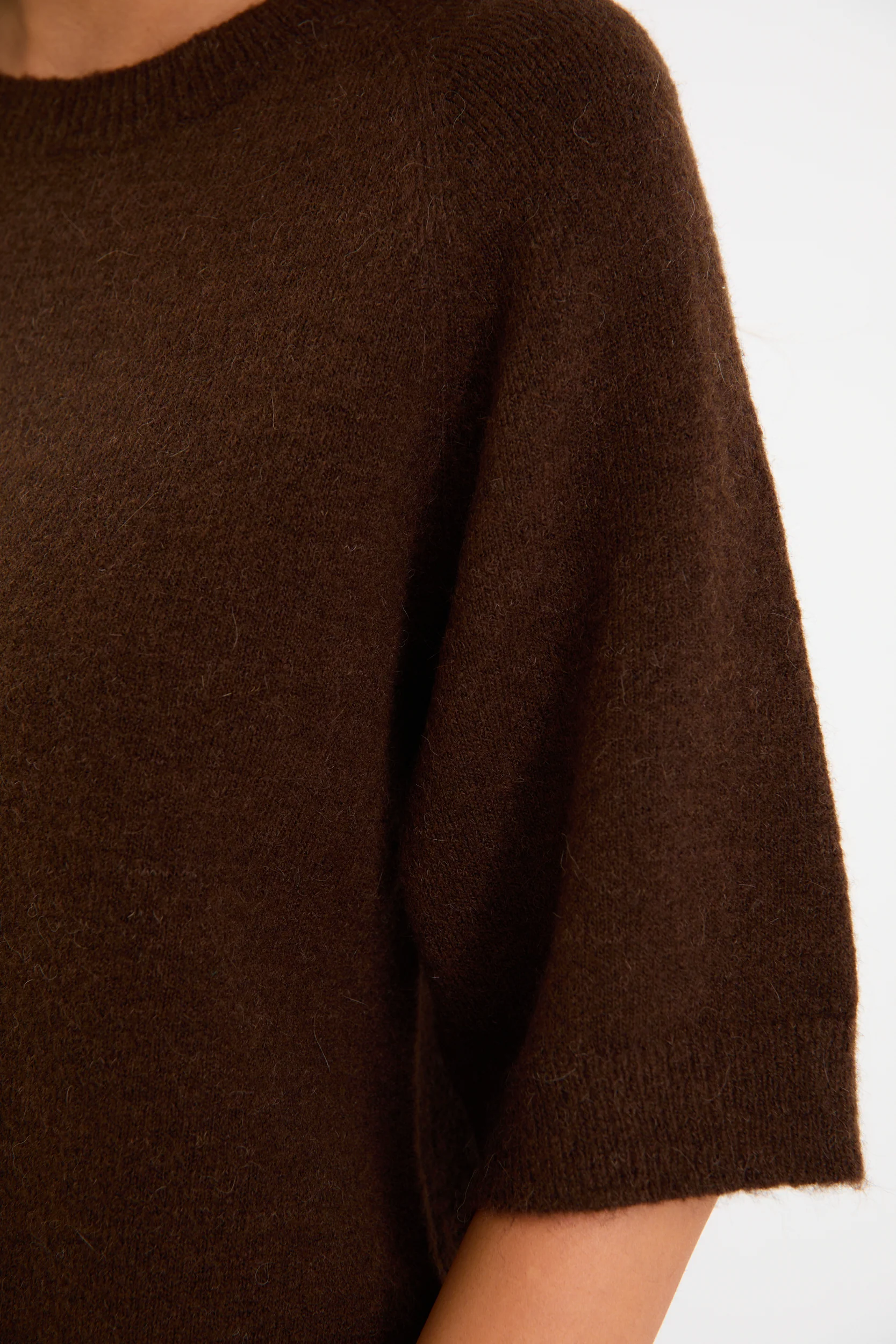 Assemble Chocolate Alpaca Blend Raglan Knit Tee - Image 5