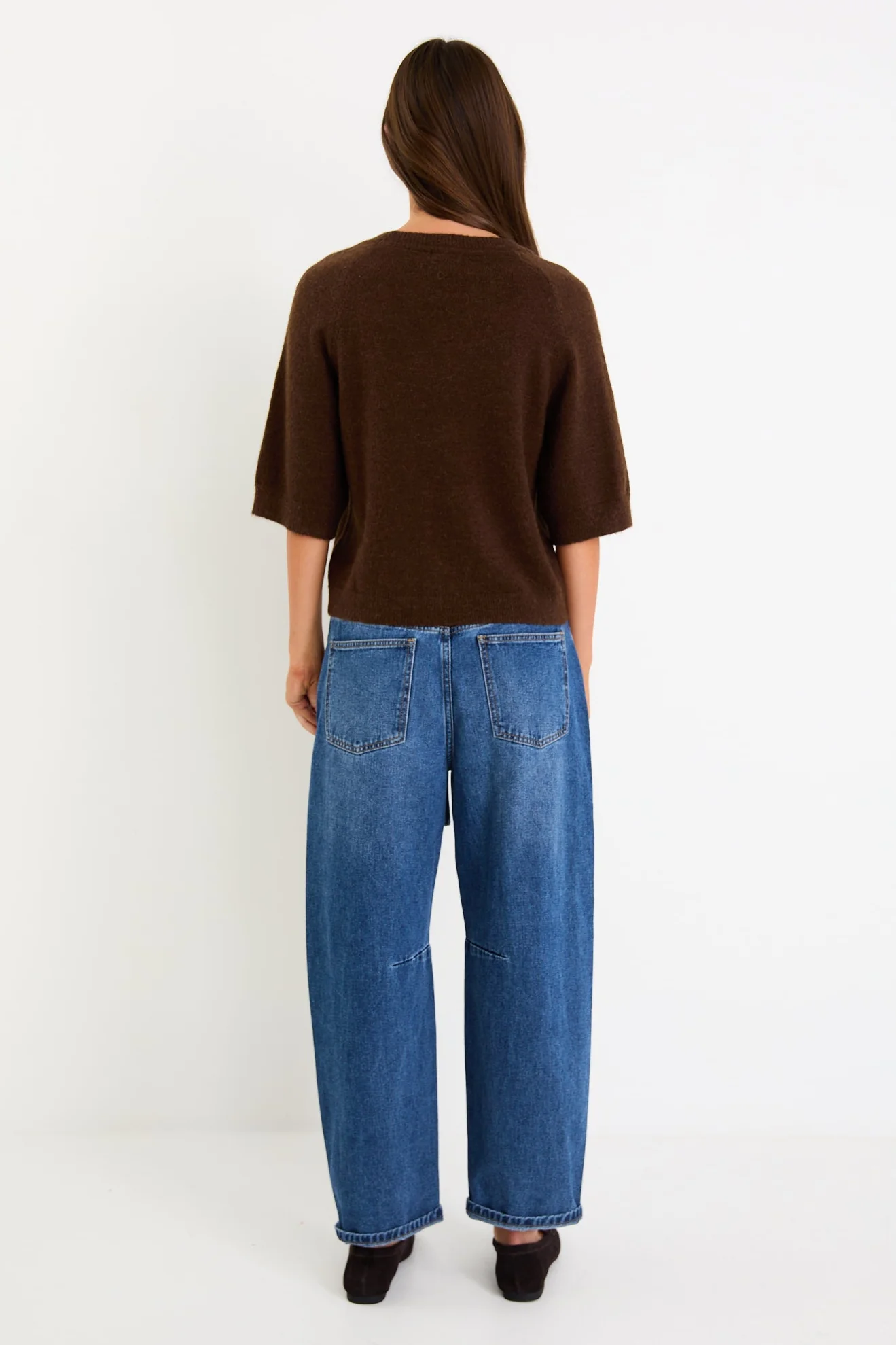 Assemble Chocolate Alpaca Blend Raglan Knit Tee - Image 7