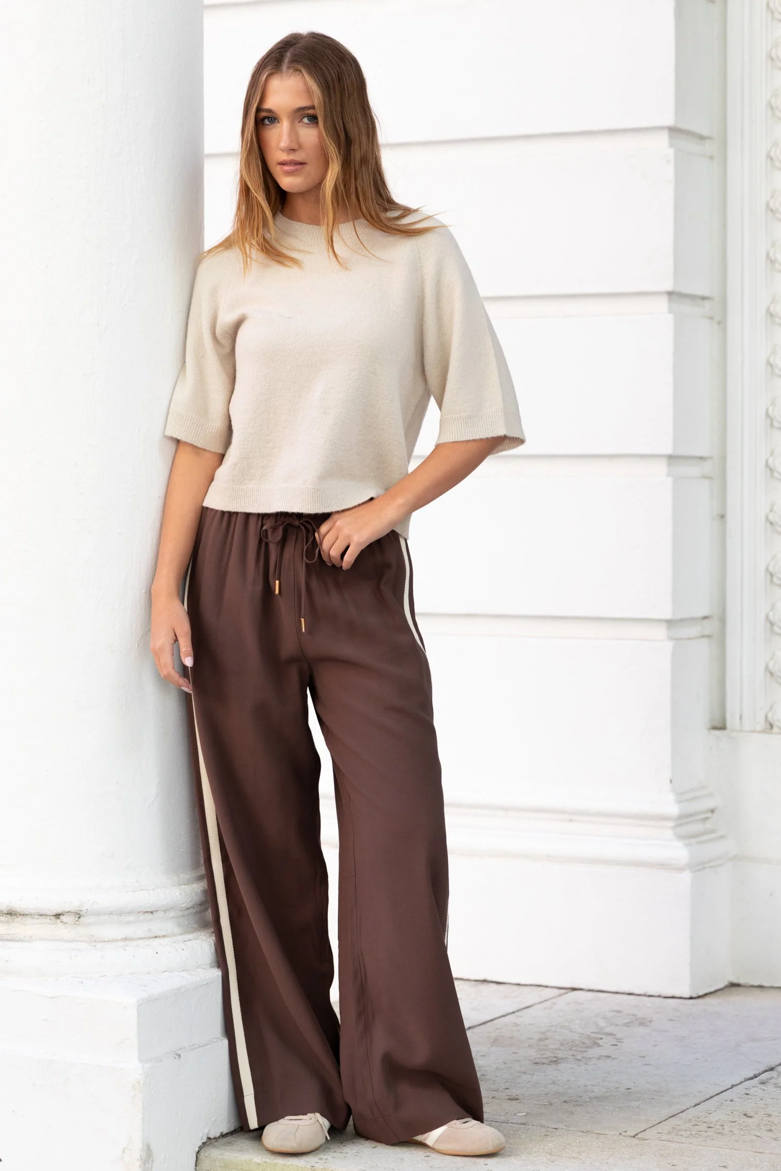 Assemble Oat Alpaca Blend Raglan Knit Tee - Image 3