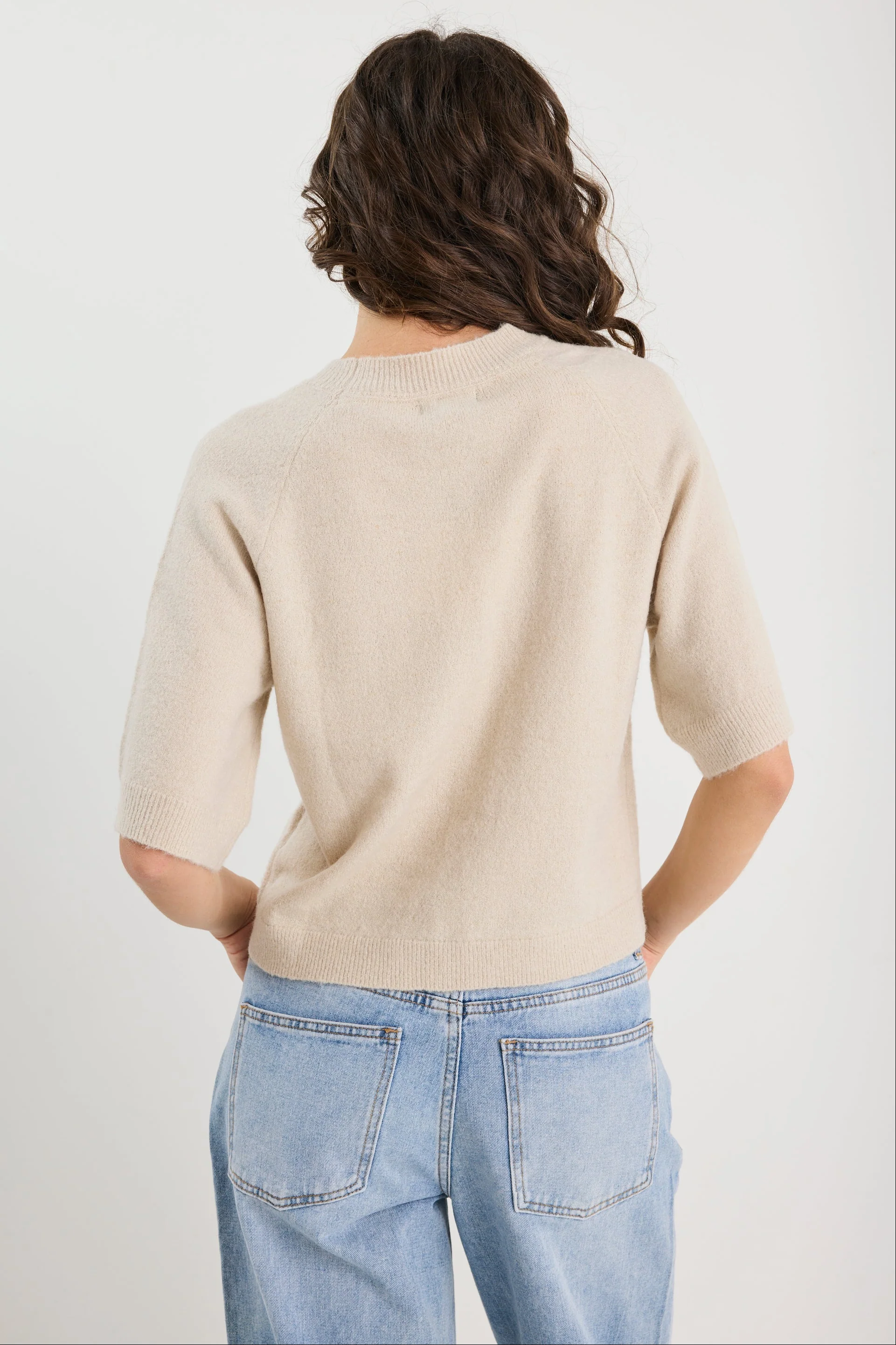 Assemble Oat Alpaca Blend Raglan Knit Tee - Image 7