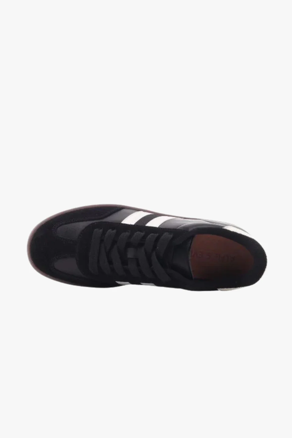 Attitude Black Double White Stripe Leather Sneaker - Image 3