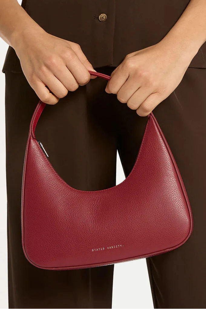 Aurora Rouge Leather Structured Shoulder Bag - Image 2