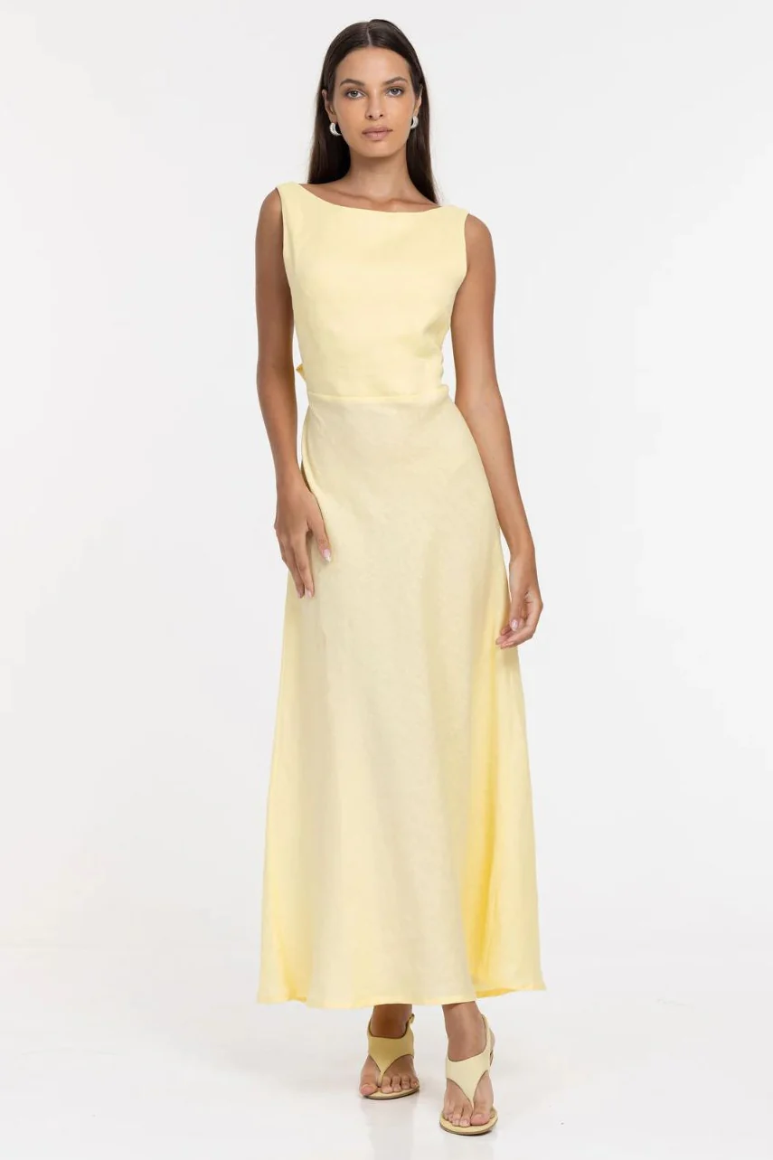 A Walk To Remember Sunlit Yellow Sleeveless Maxi Dress - Image 2