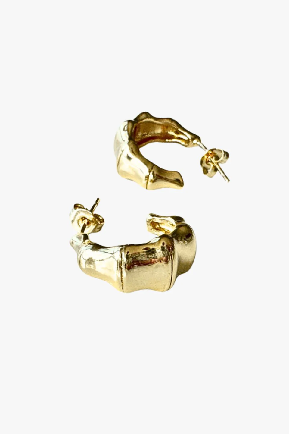 Bamboo Gold Hoop Earrings