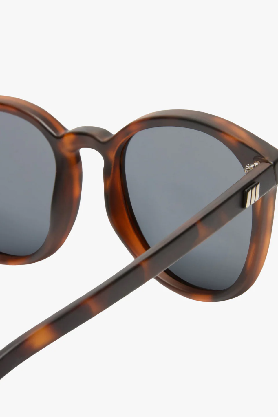 Bandwagon Polarised Round Matte Tort Smoke Lens Sunglasses - Image 3