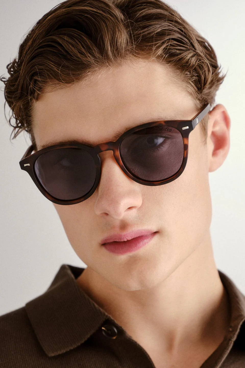 Bandwagon Polarised Round Matte Tort Smoke Lens Sunglasses - Image 5