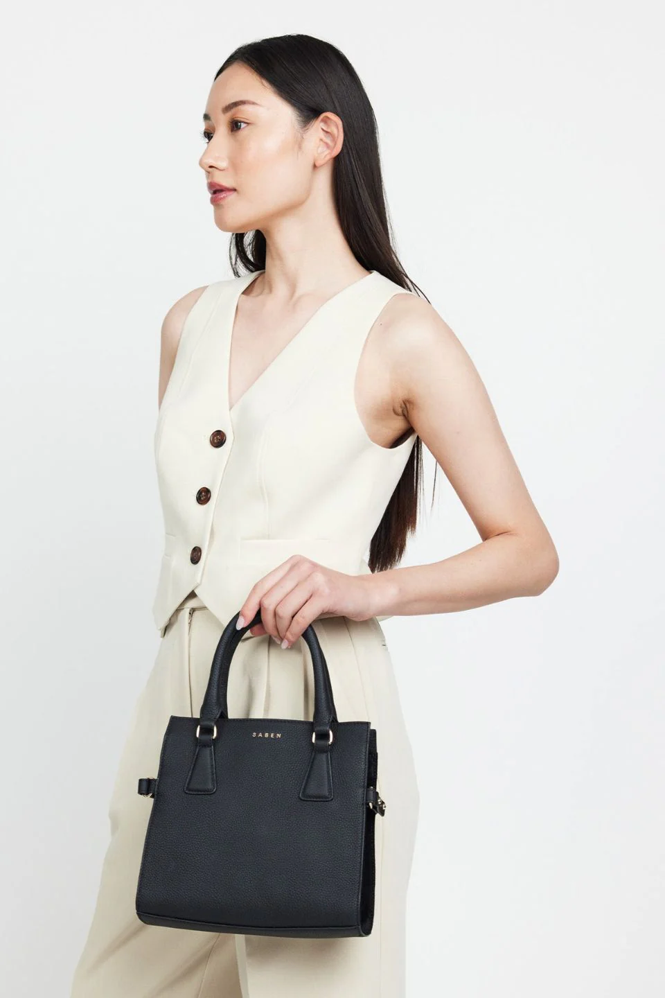 Beau Black Leather Crossbody Bag - Image 4