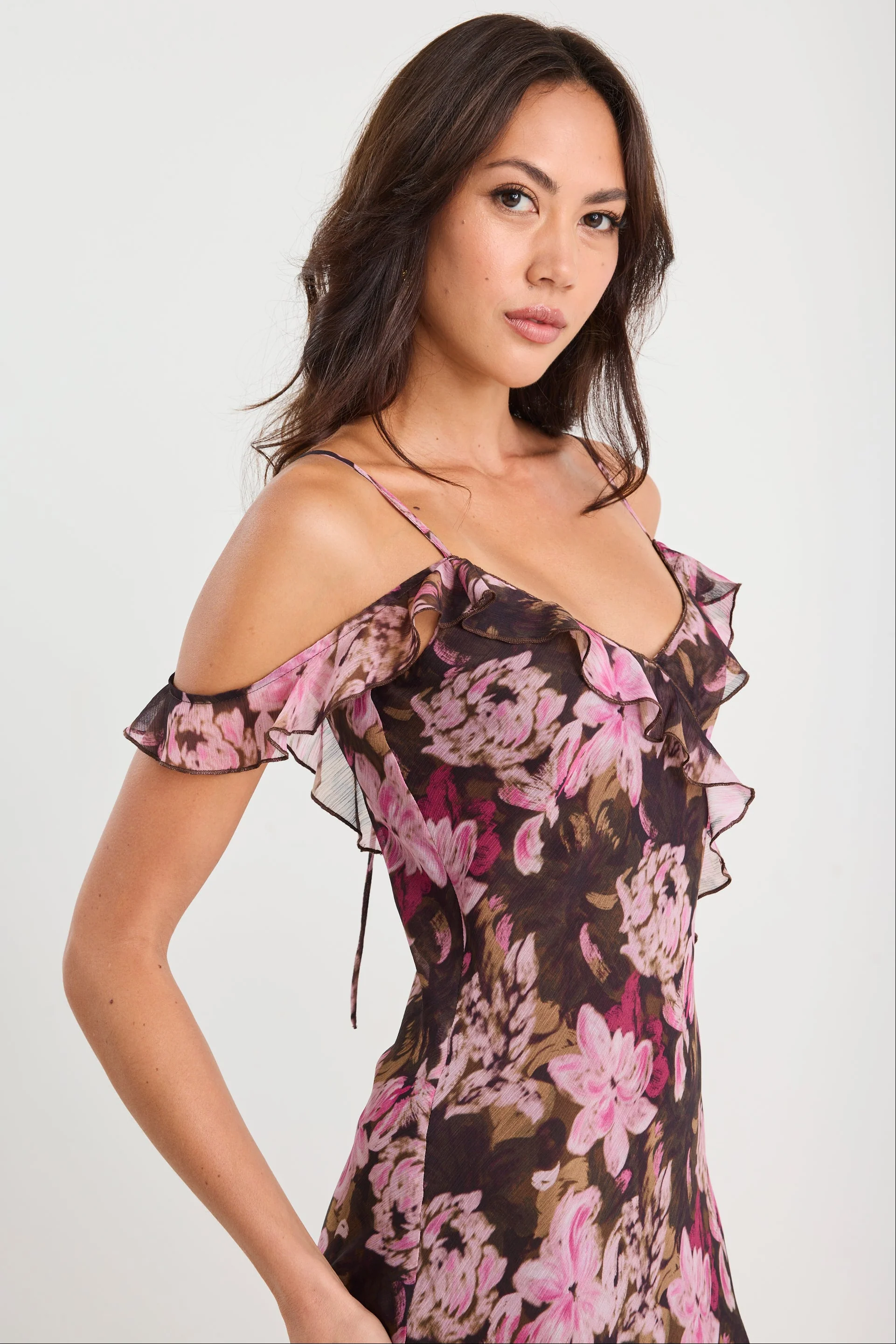Belfast Blush Garden Bias Ruffle Slip Maxi Dress - Image 4