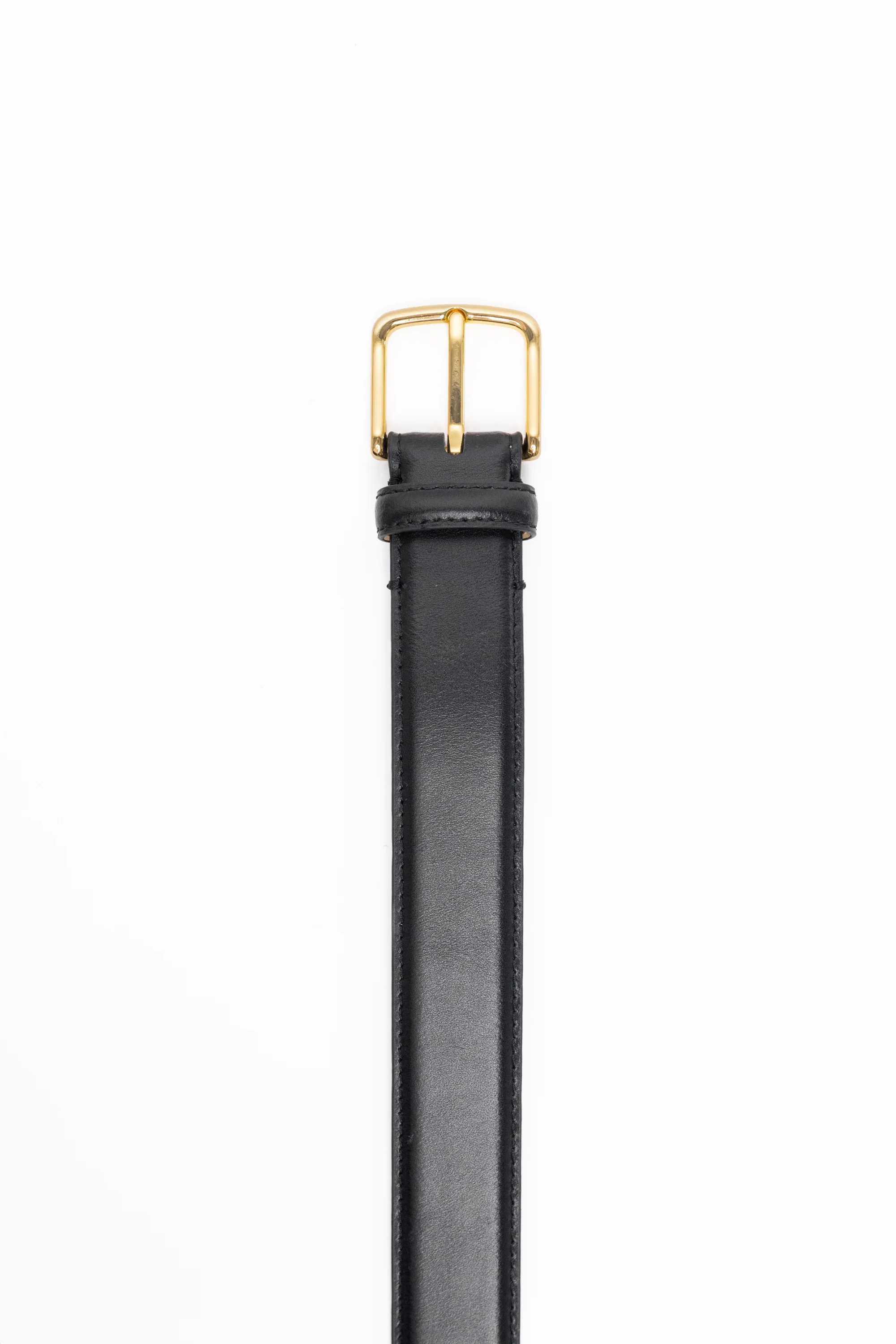 Belle Black Leather Gold Buckle Belt - Image 2