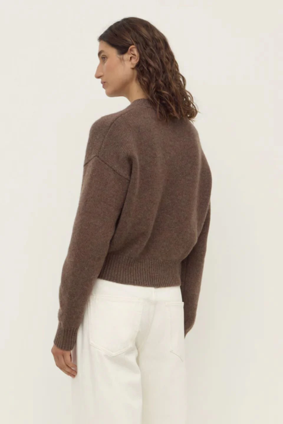 Benny Cocoa Marle Wool Knit Sweater - Image 4
