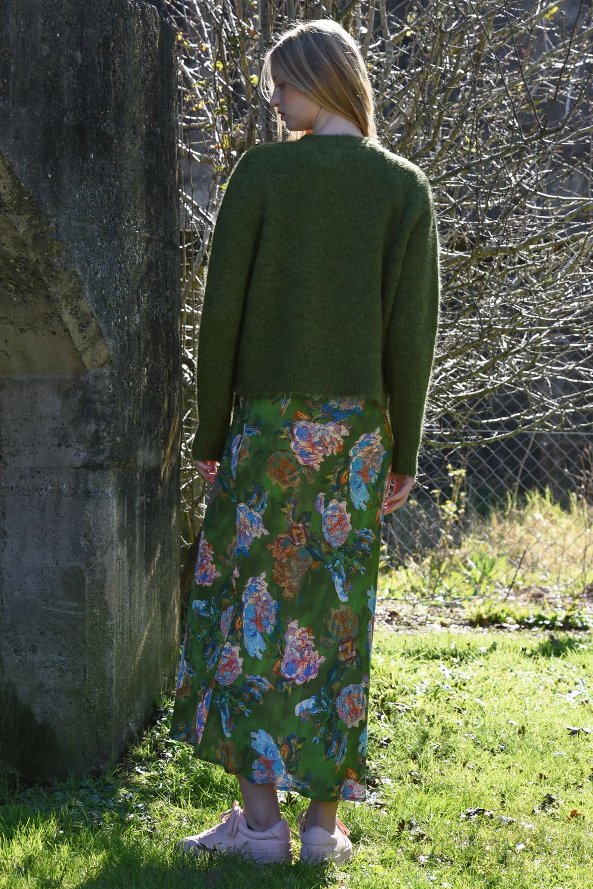Bias The Way Green Floral Maxi Skirt - Image 3