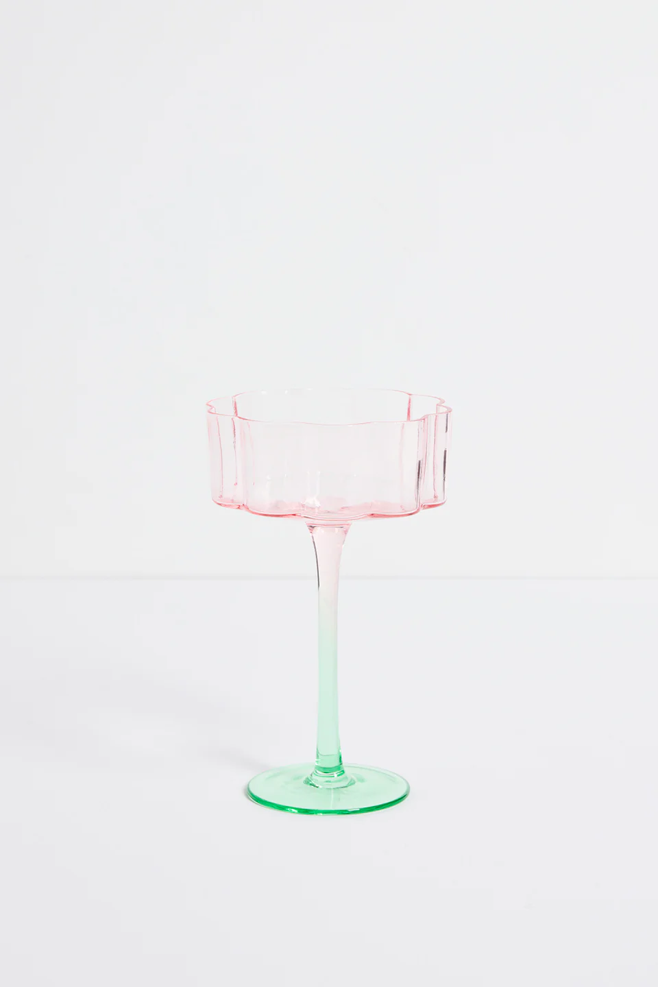 Bloom Wavy SET 4 Pink Green Cocktail Glass - Image 3