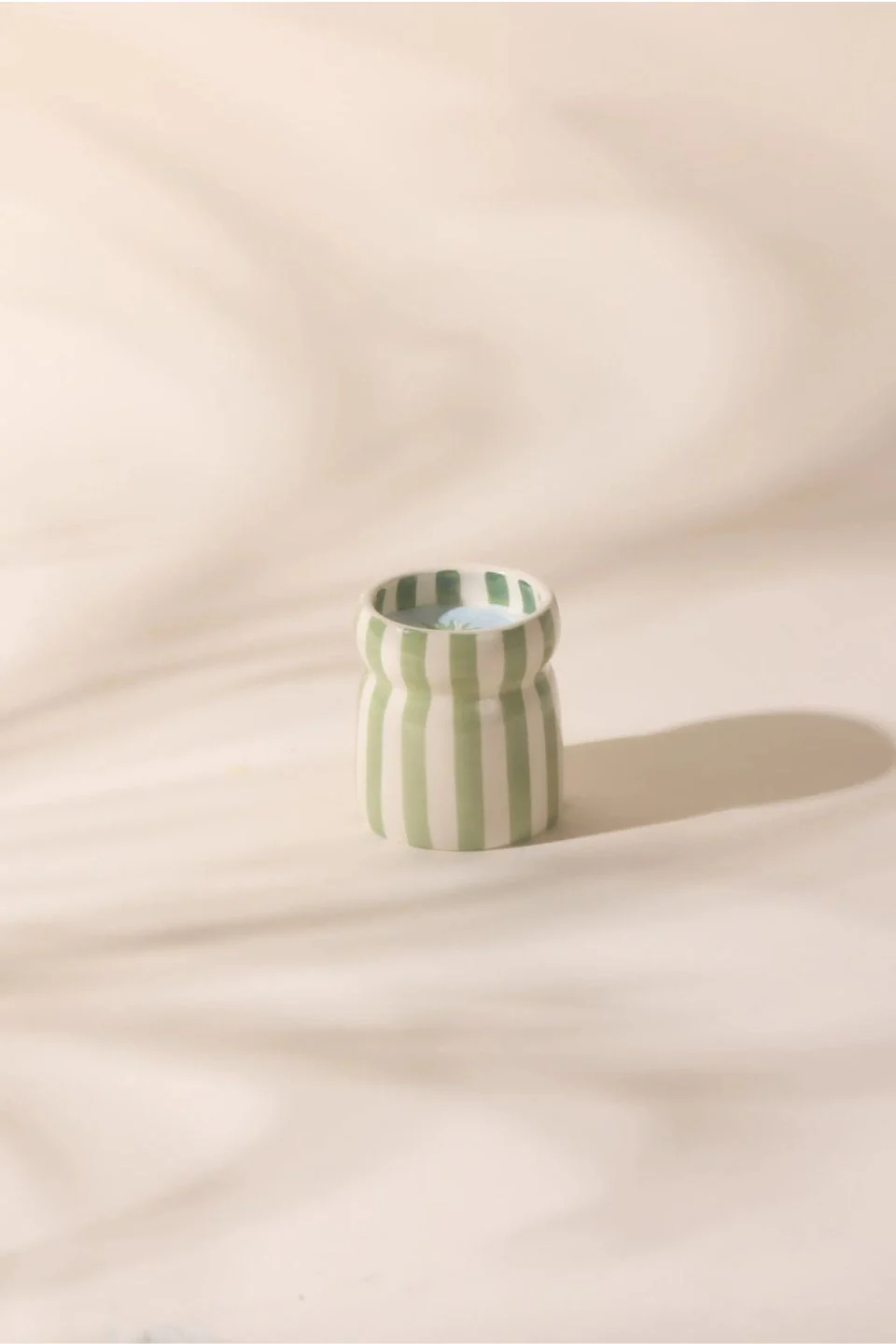 Bora Bora Cabana Sage Stripe 184g Ceramic Candle - Image 2