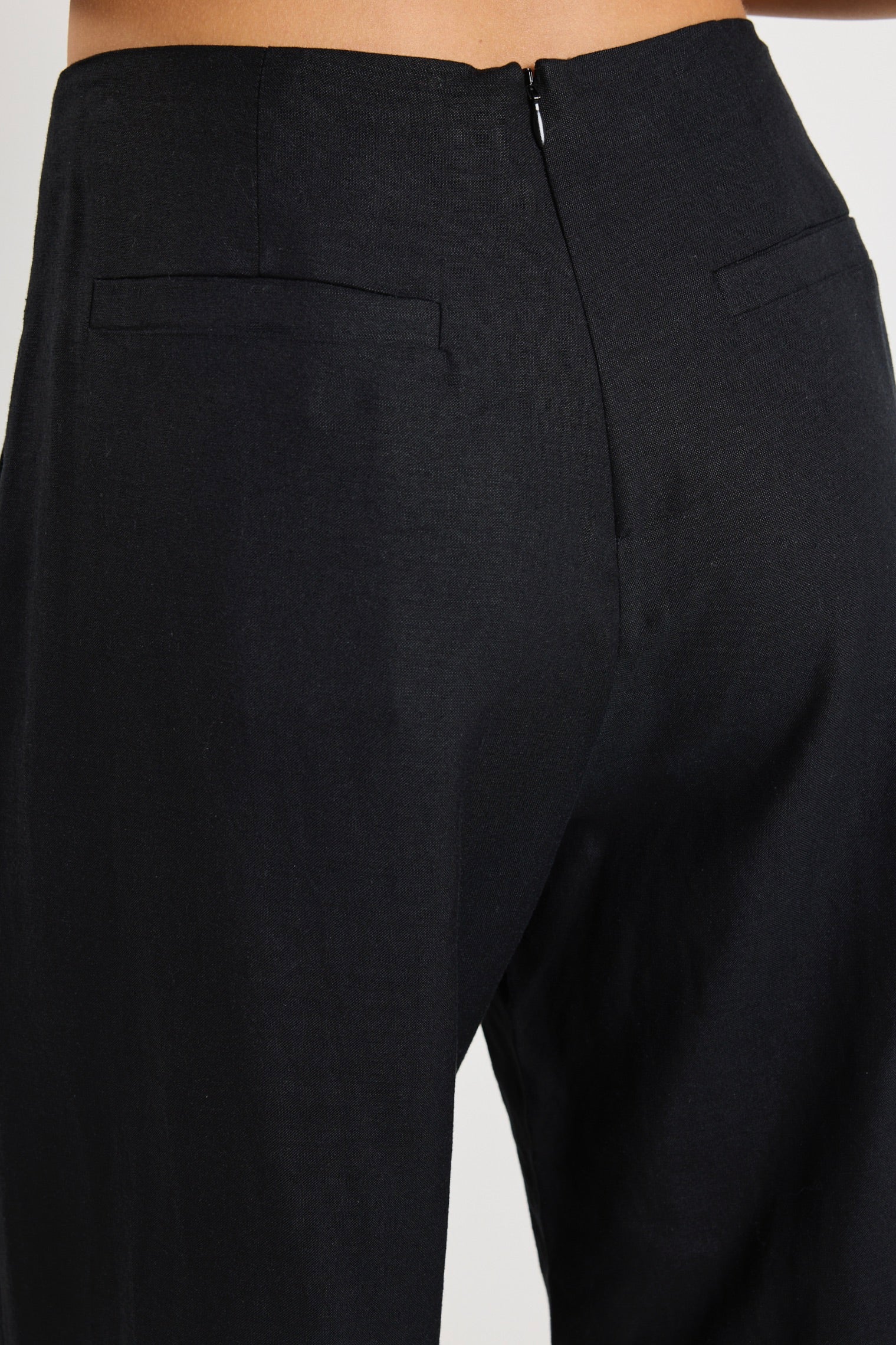 Boulevard Black Linen Viscose Wide Leg Pants - Image 7