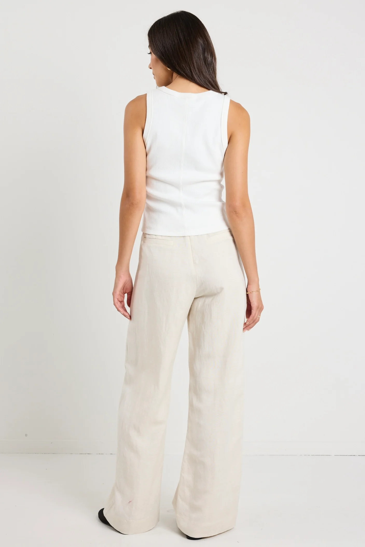 Boulevard Natural Linen Viscose Wide Leg Pants - Image 5