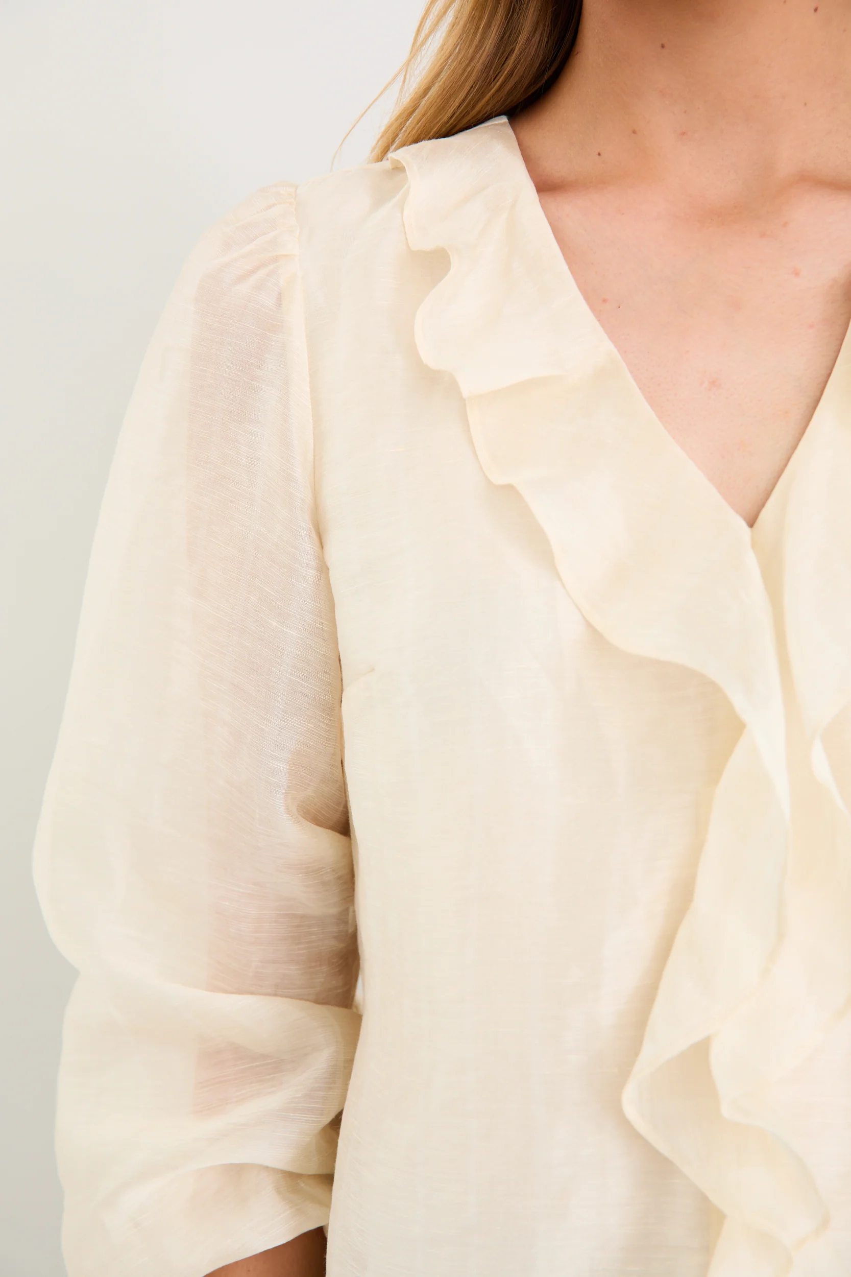 Breeze Ivory Frill Front LS Top - Image 4