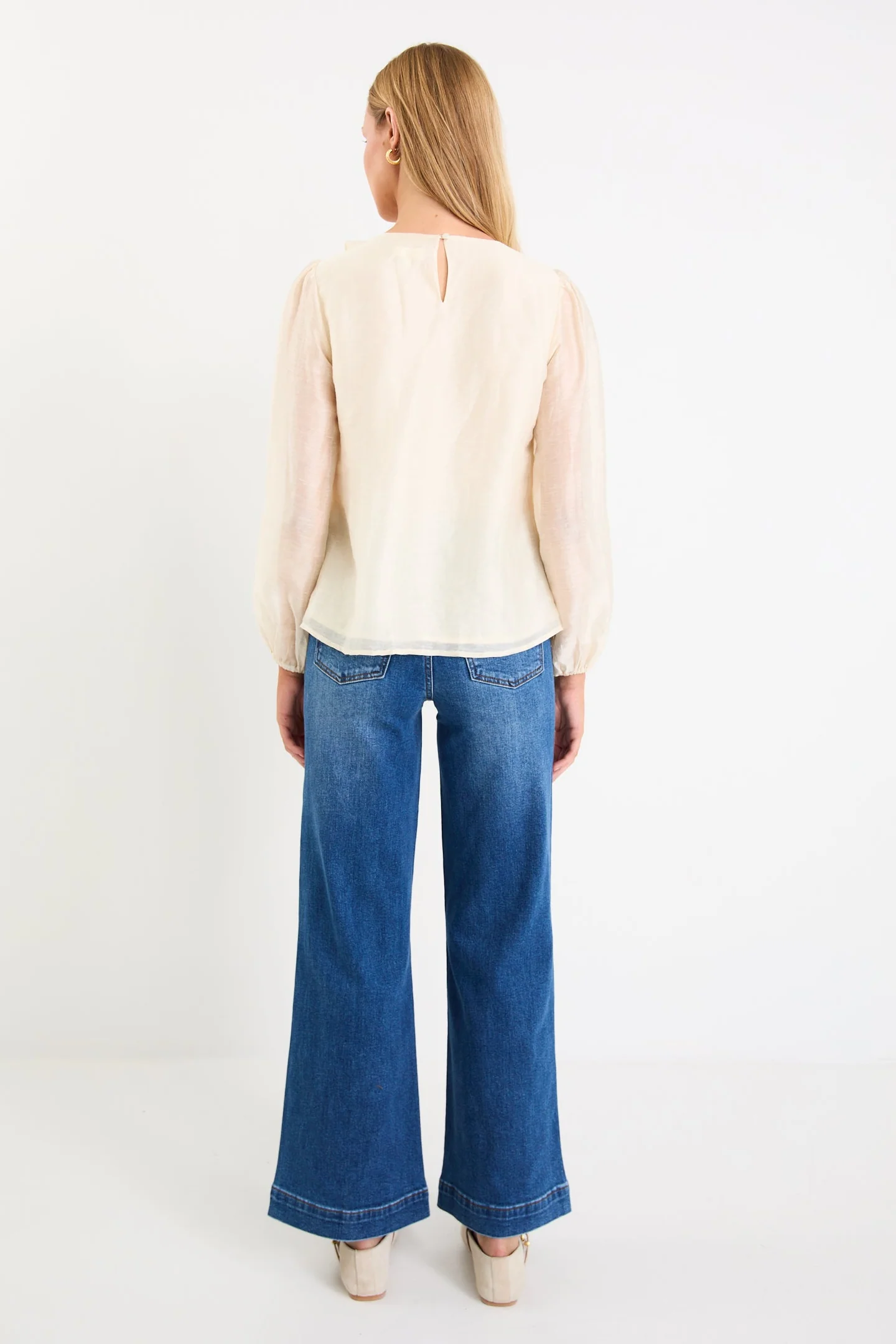 Breeze Ivory Frill Front LS Top - Image 6