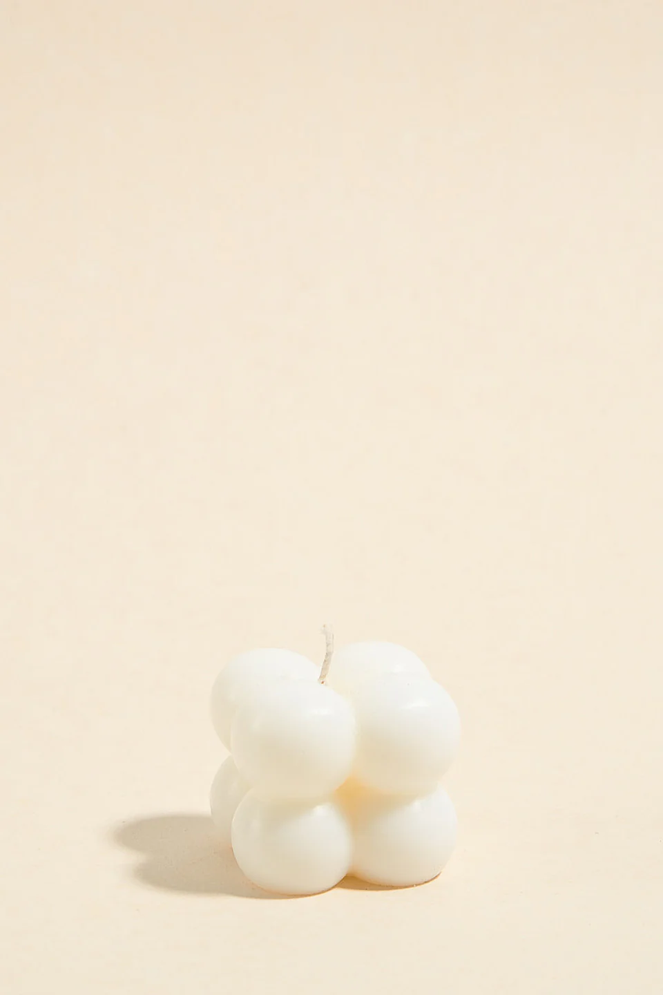 Bubble Cube Small Handmade Soy Ivory Candle - Image 2