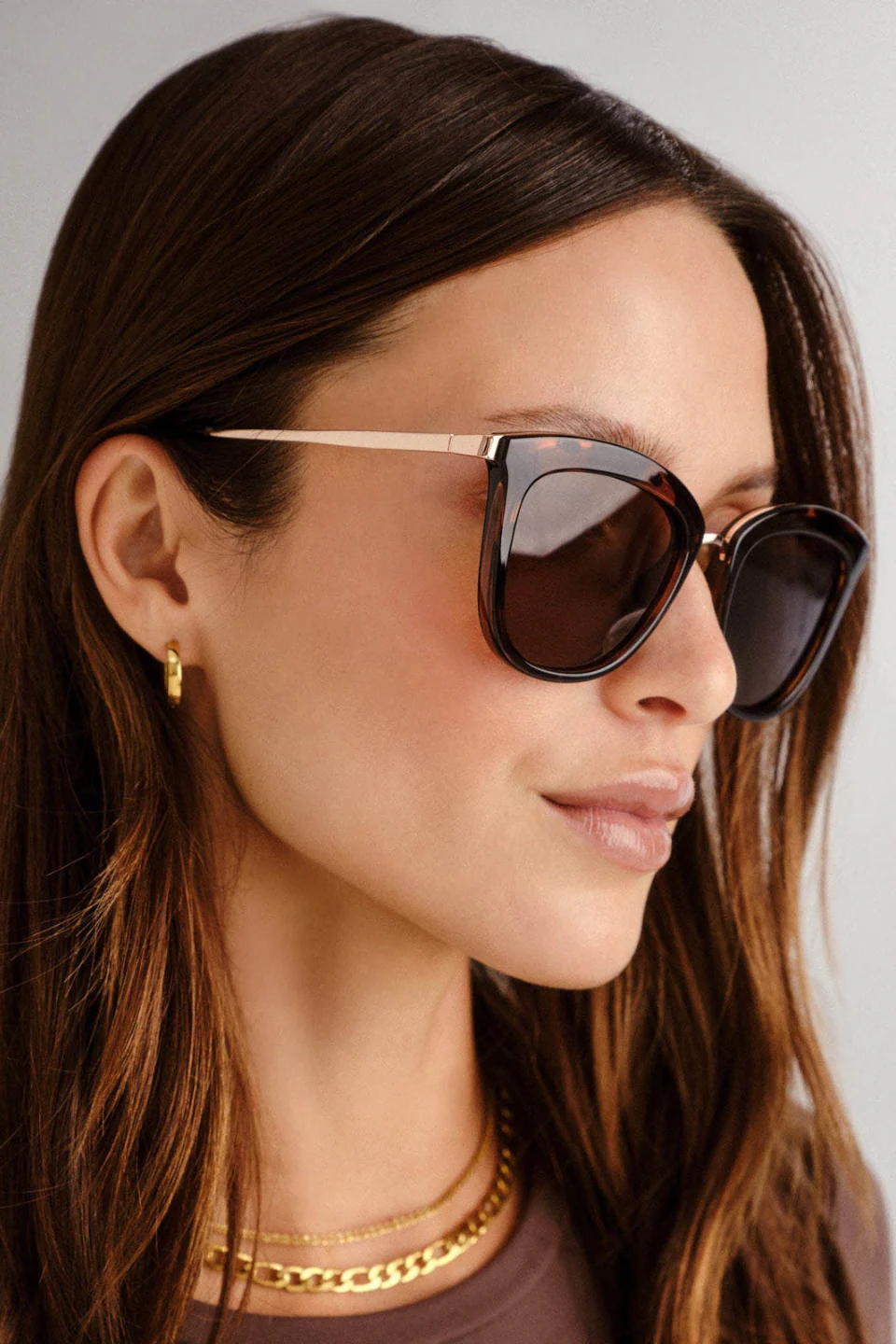 Caliente Tort Gold Arms Brown Polarised Lens Sunglasses - Image 3