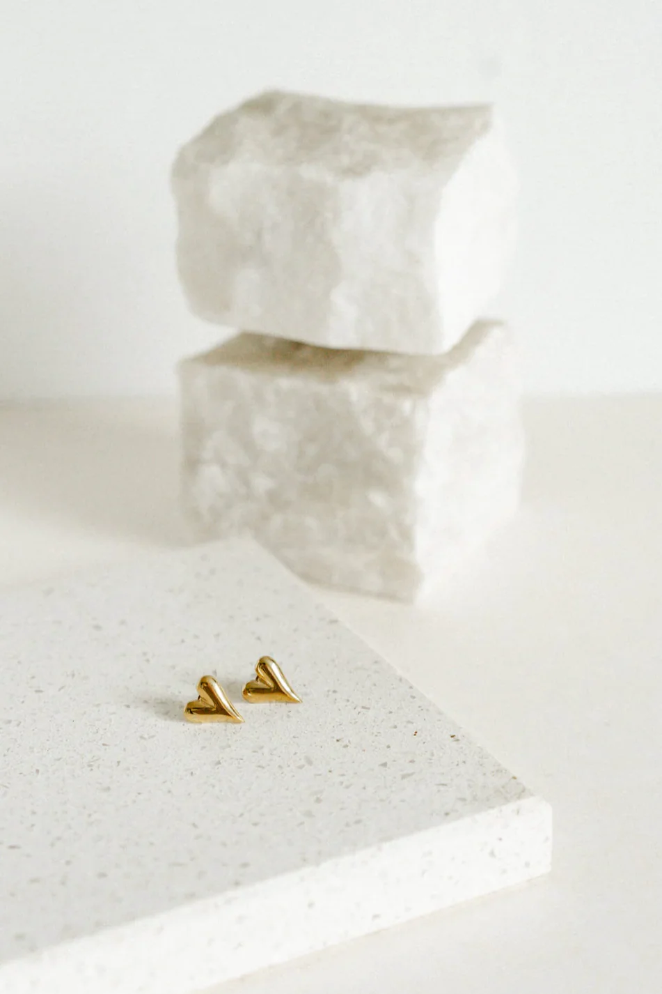 Camilla Heart Gold Plated Stud Earring - Image 3