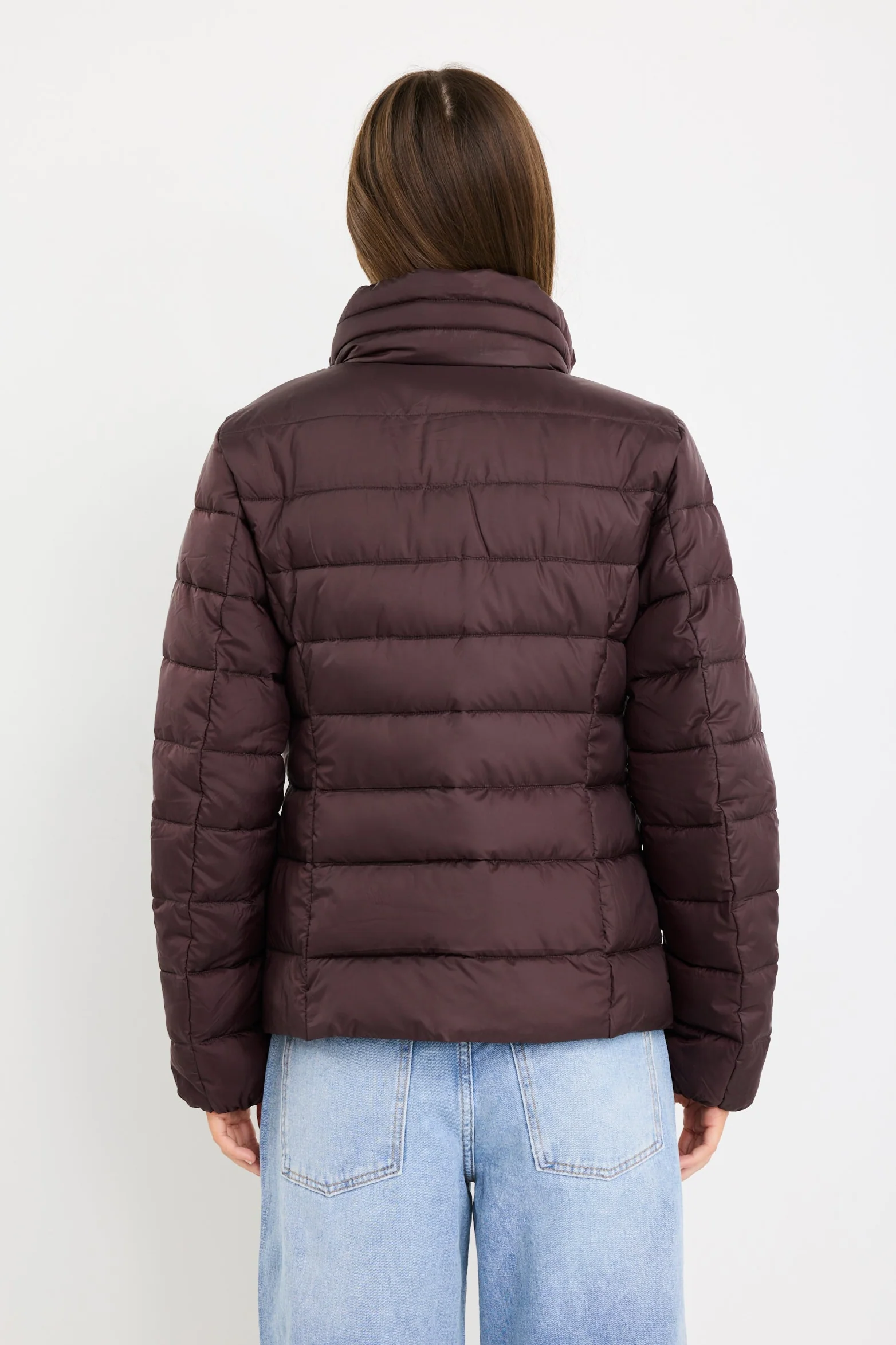 Caption Chocolate Slimline Drawcord Puffer Jacket - Image 5