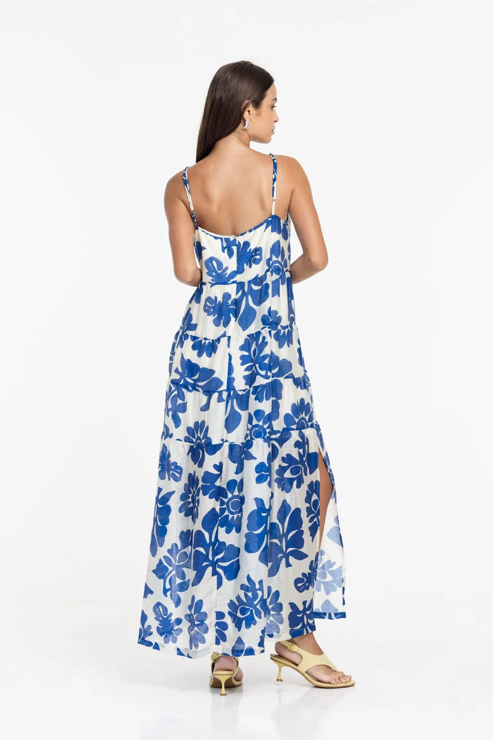 Carmen Cobalt Floral Print Strappy Maxi Dress - Image 3