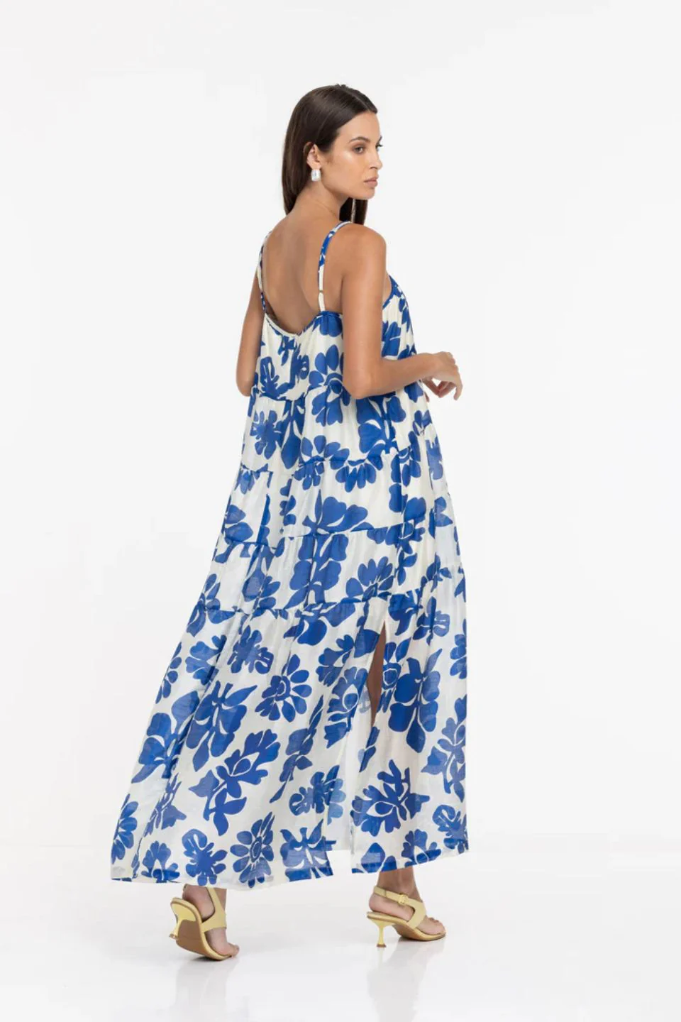 Carmen Cobalt Floral Print Strappy Maxi Dress - Image 4