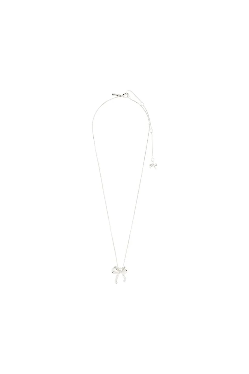 Cassian Recycled Silver Plated Bow Necklace - Image 2