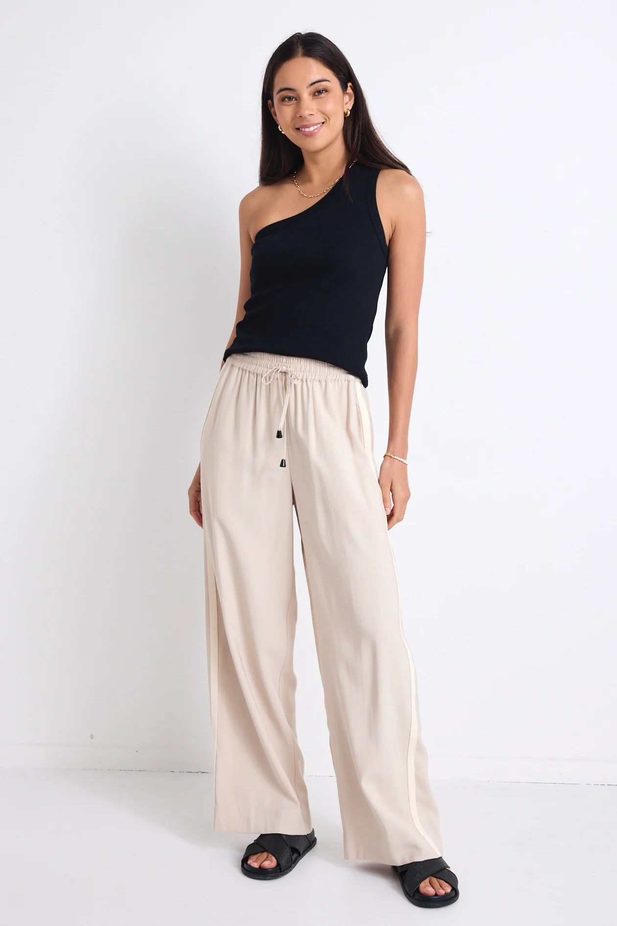 Celestial Black Rib One Shoulder Tank - Image 2