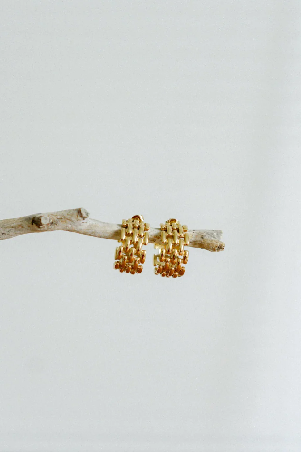 Chain Gold Plated Hoop Earring - Image 3