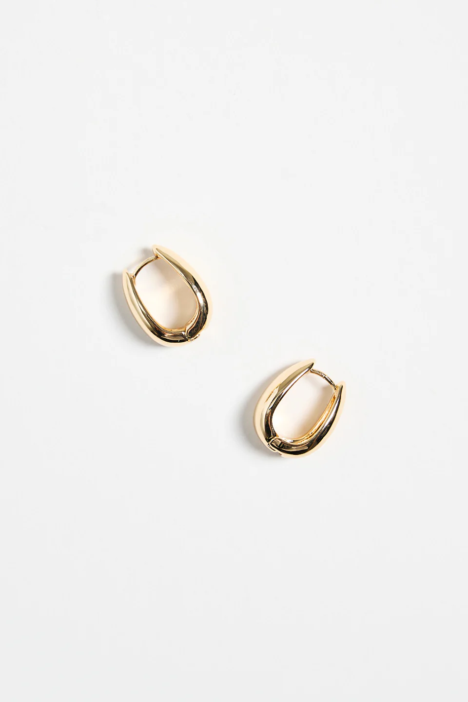 Chunky Drop Gold Hoop Earrings - Image 4