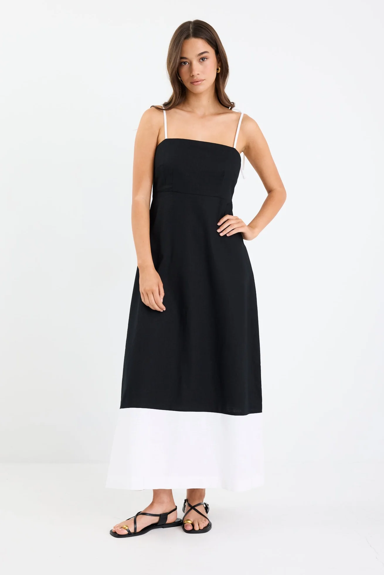 Citizen Black White Strappy Maxi Dress - Image 2