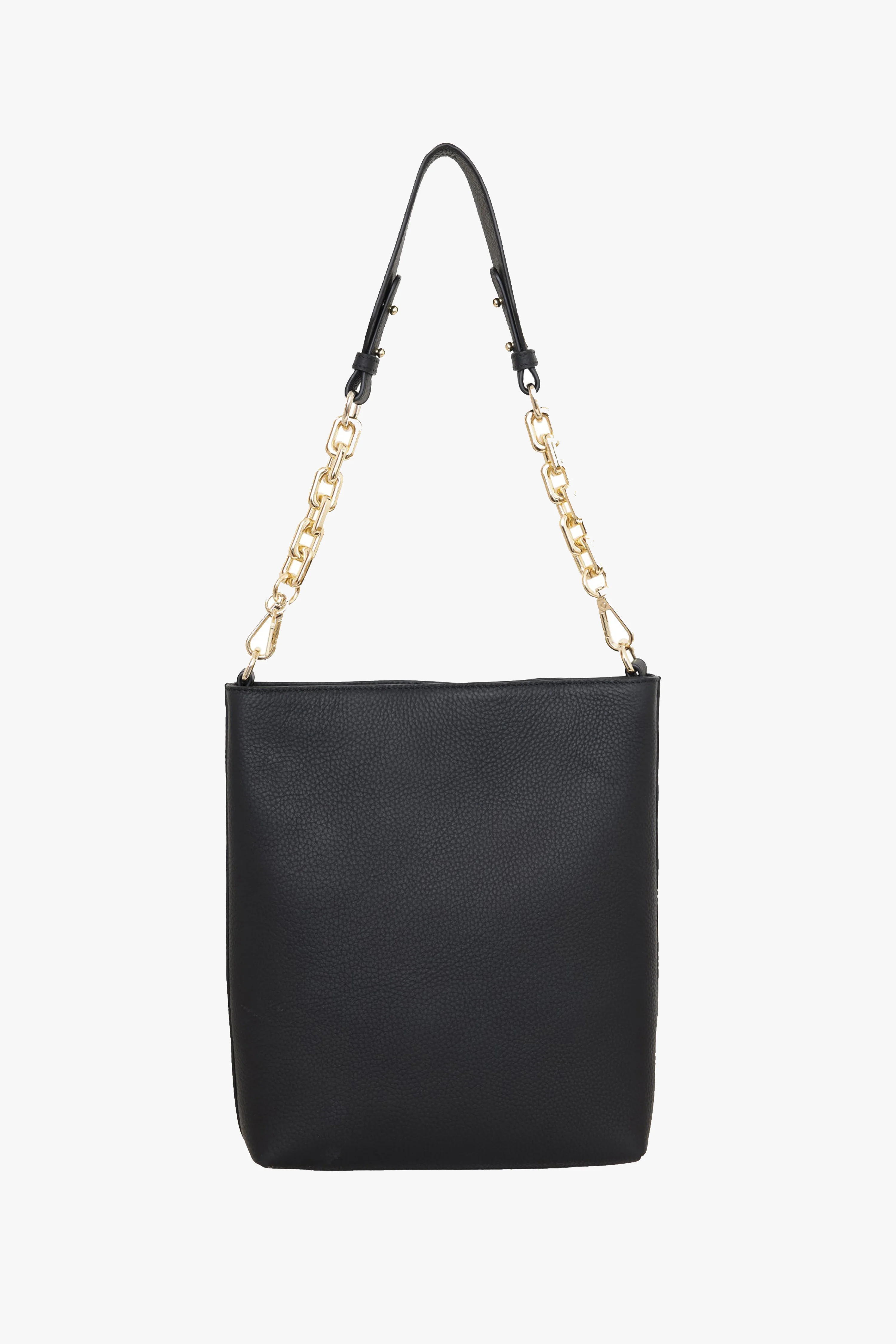 Claudette Crossbody Black + Gold Chunky Chain Handle - Image 3