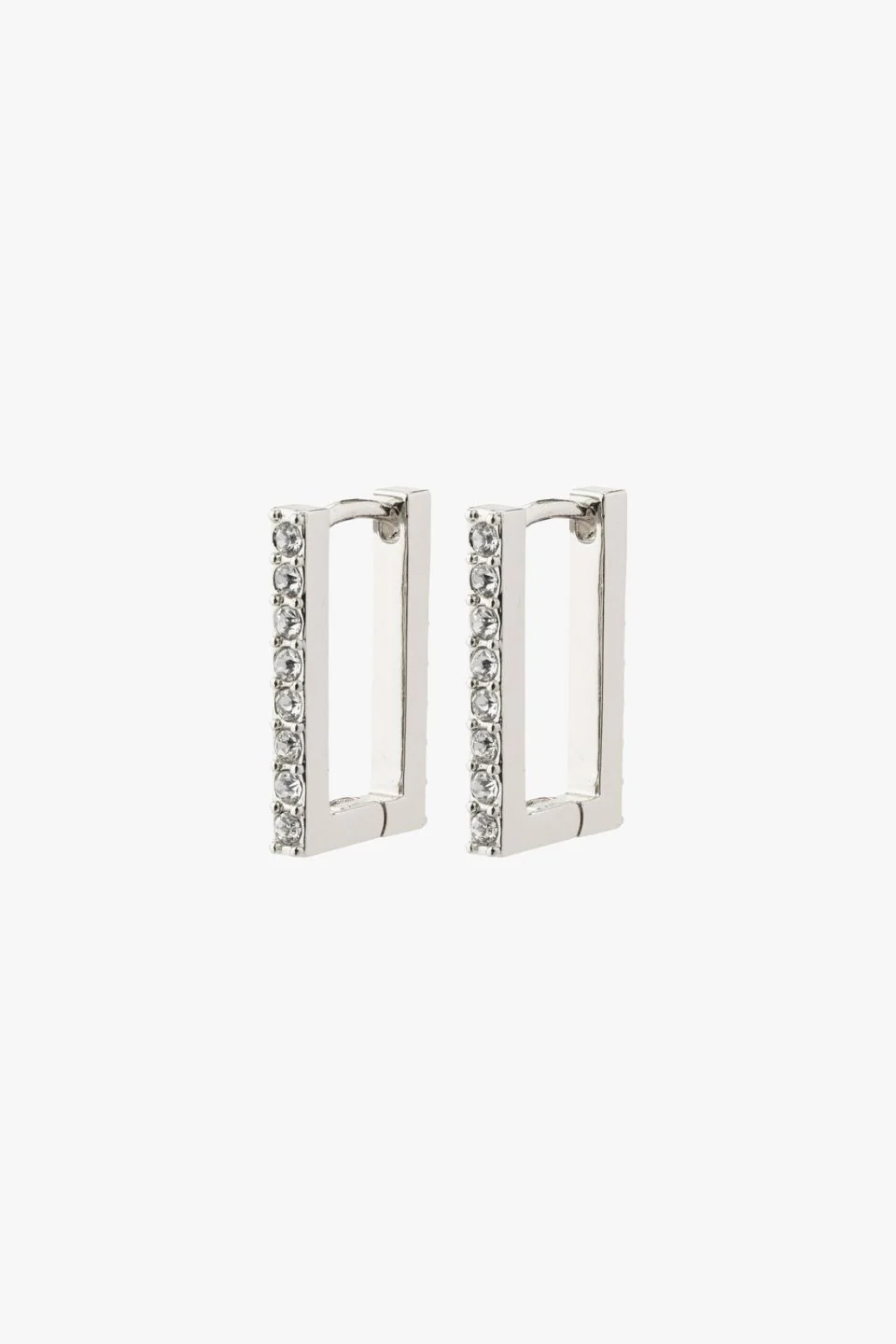 Coby Recycled Crystal EOL Square Hoop Silver-Plated Earrings