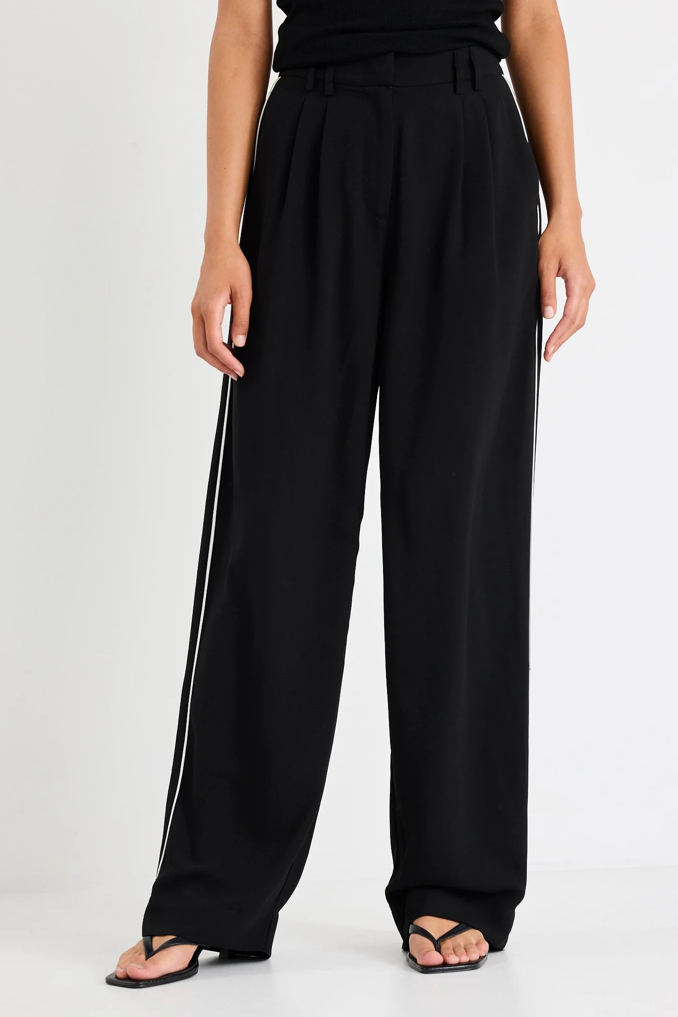 Collective Black Piped Trim Pants - Image 5