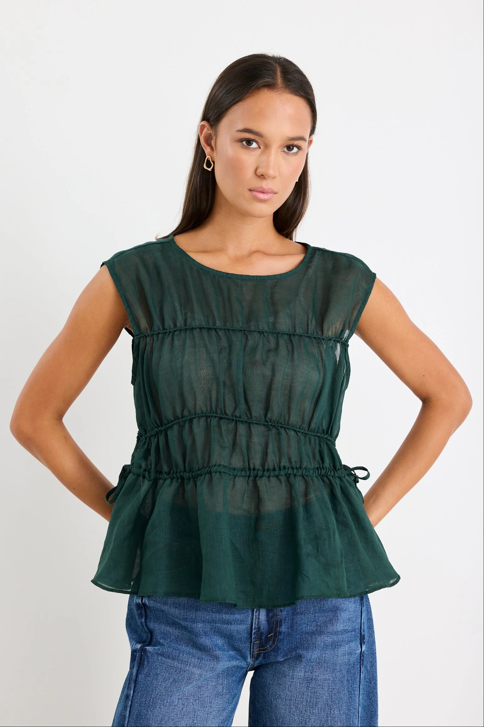Context Forest Ramie Relaxed Sleeveless Top - Image 4