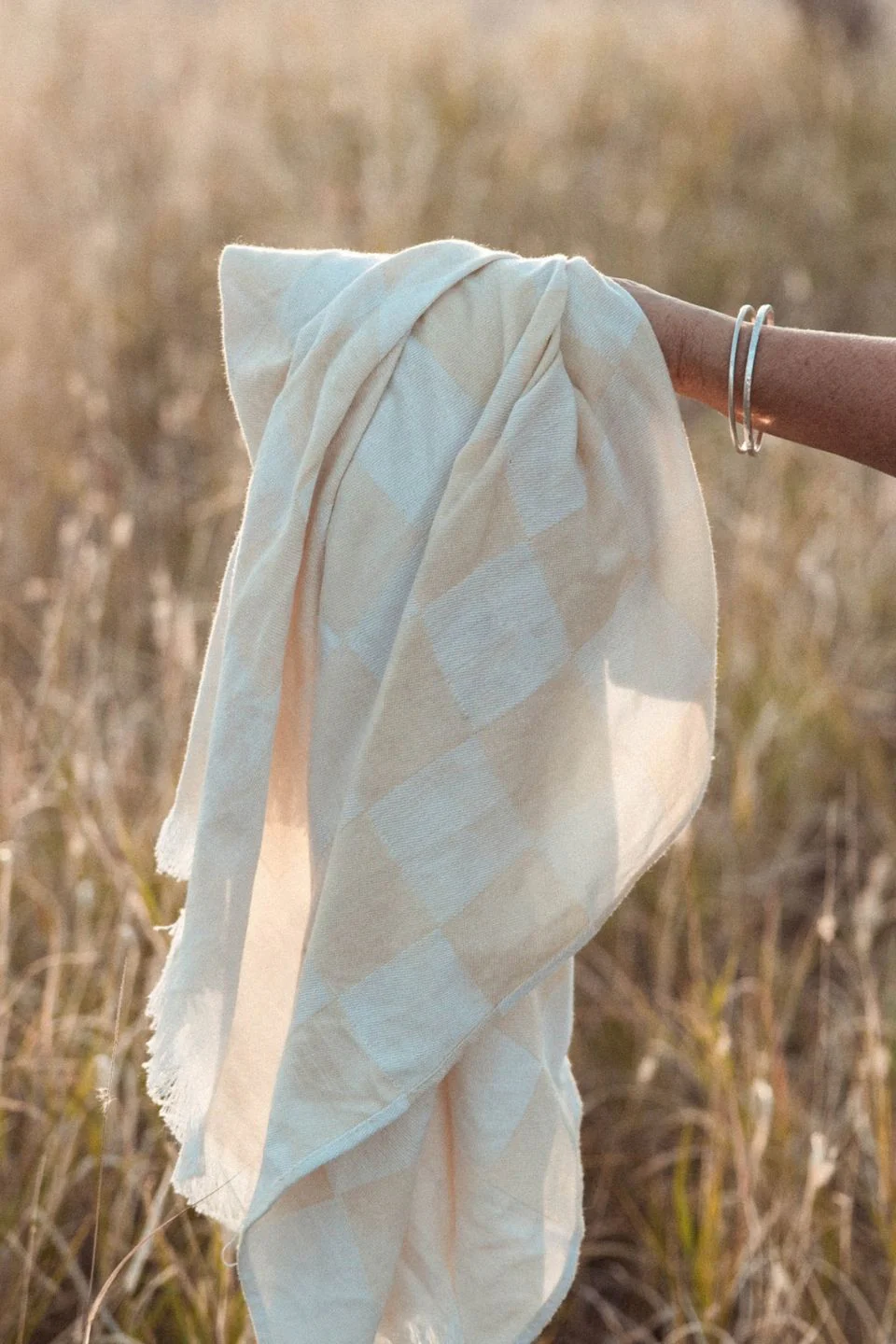 Cove Sand Check Cotton Beach Towel - Image 3