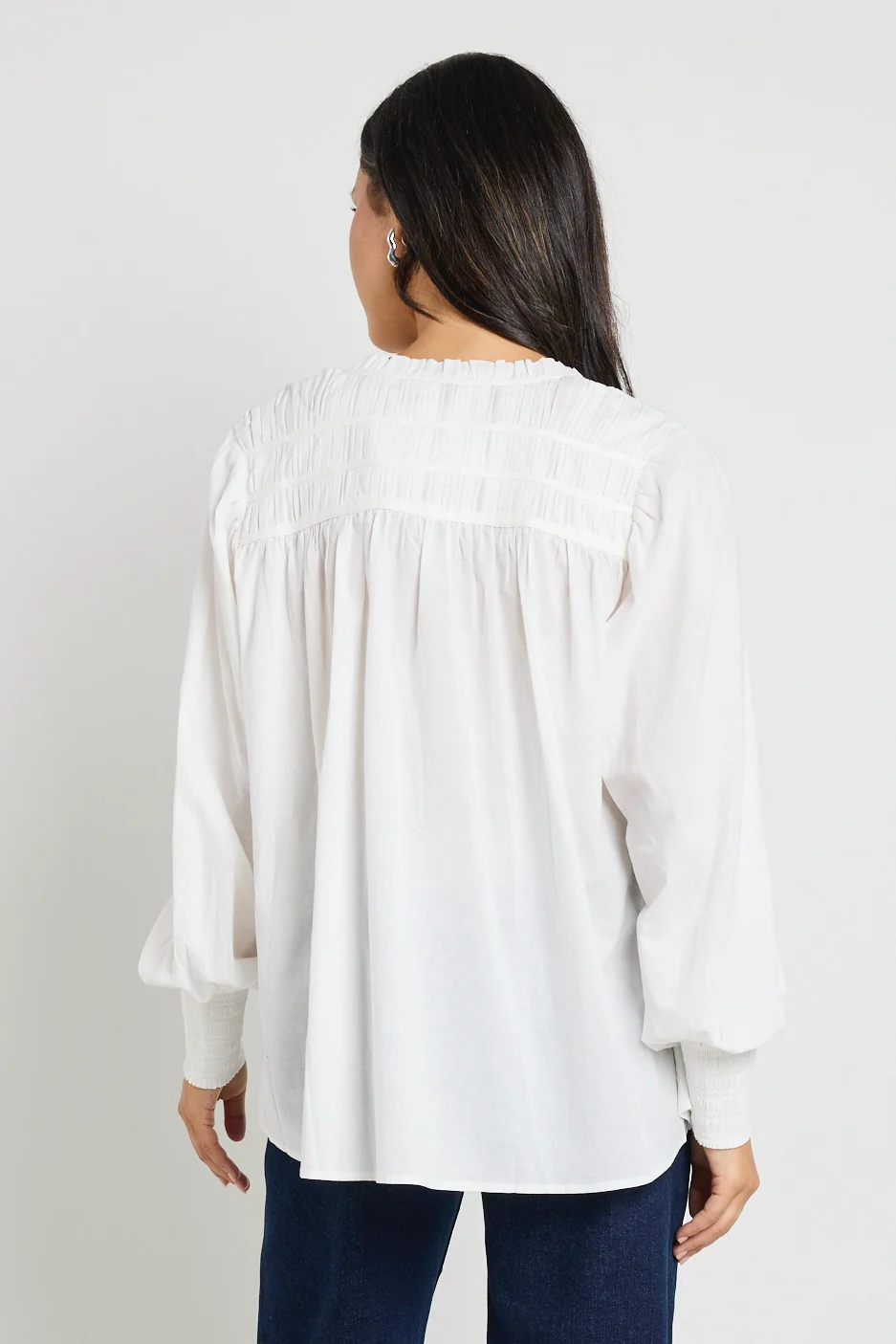 Creator Ivory Voile Pintuck LS Blouse - Image 4