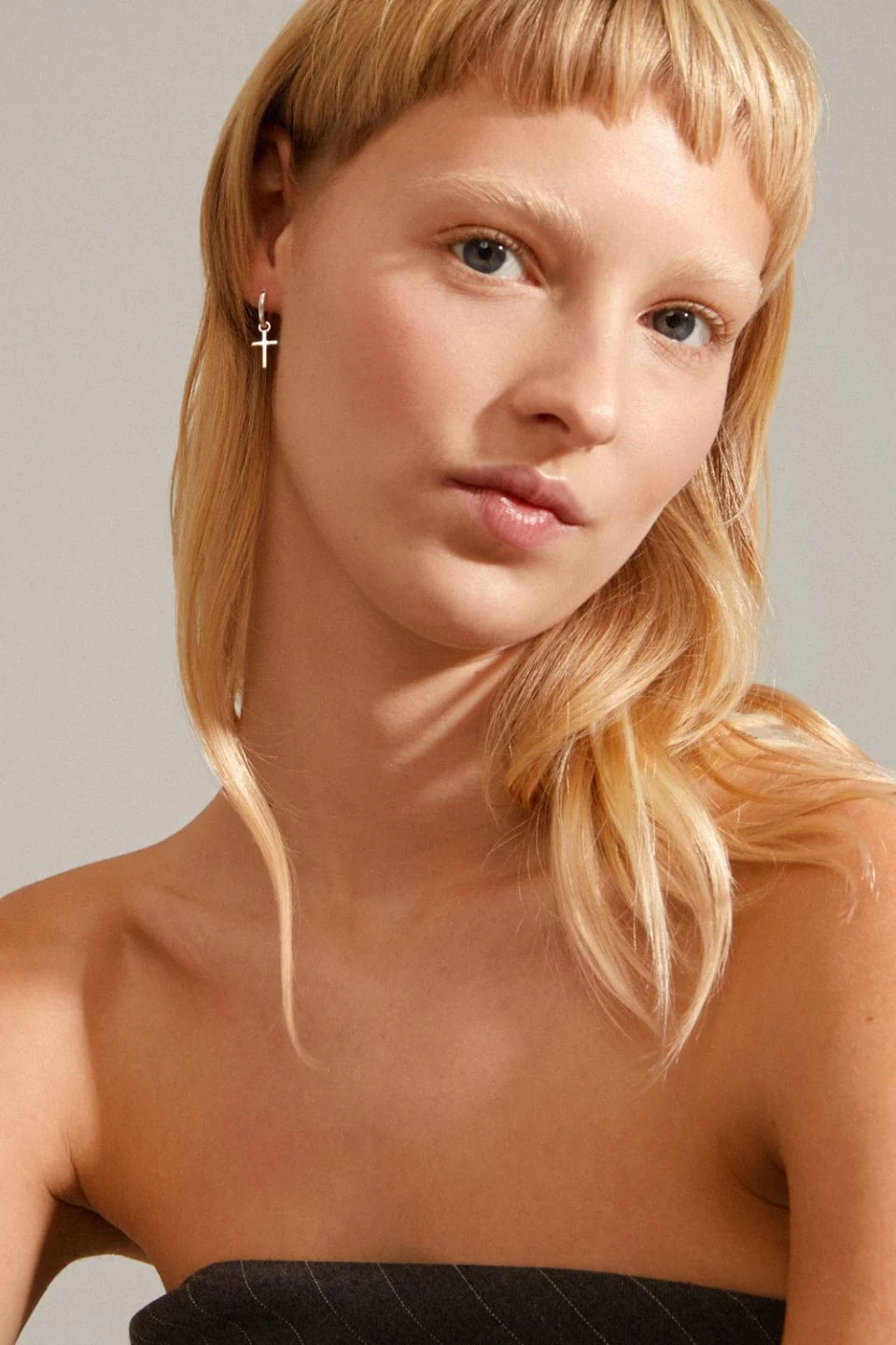 Daisy Recycled Cross Silver Earrings - Image 3